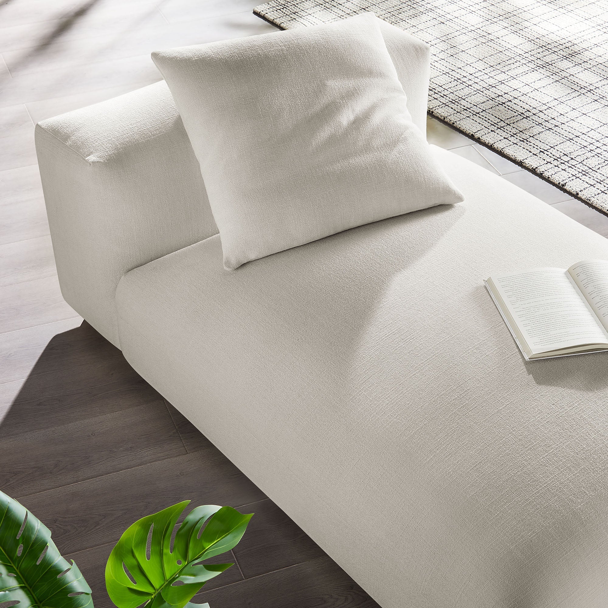 Solace Modular Upholstered Fabric Armless Chaise Lounge - Best Buy Furniture