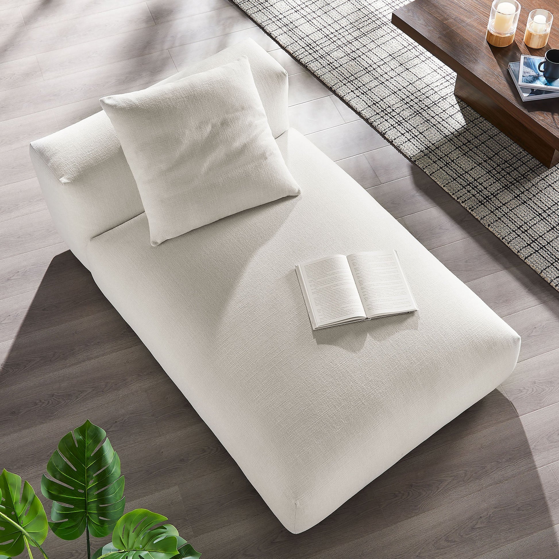 Solace Modular Upholstered Fabric Armless Chaise Lounge - Best Buy Furniture