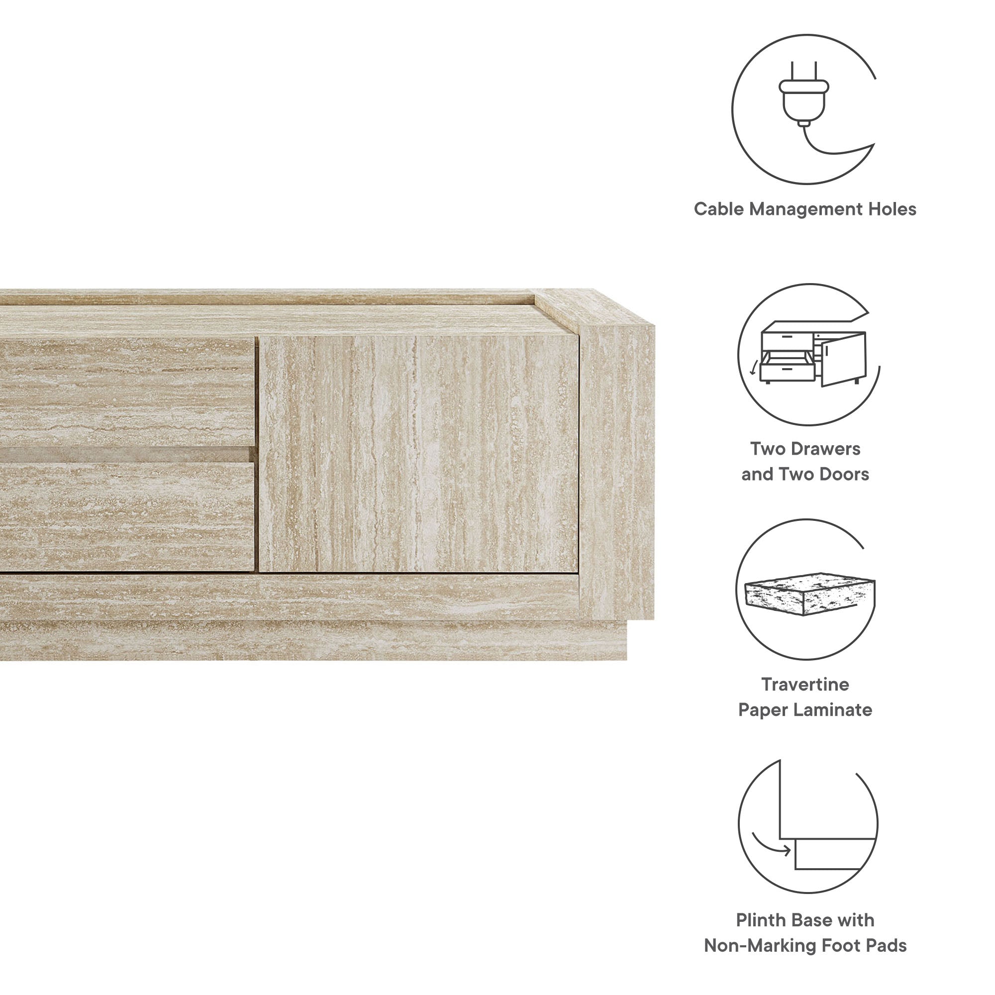 Hollis 59" Travertine TV Stand - Best Buy Furniture