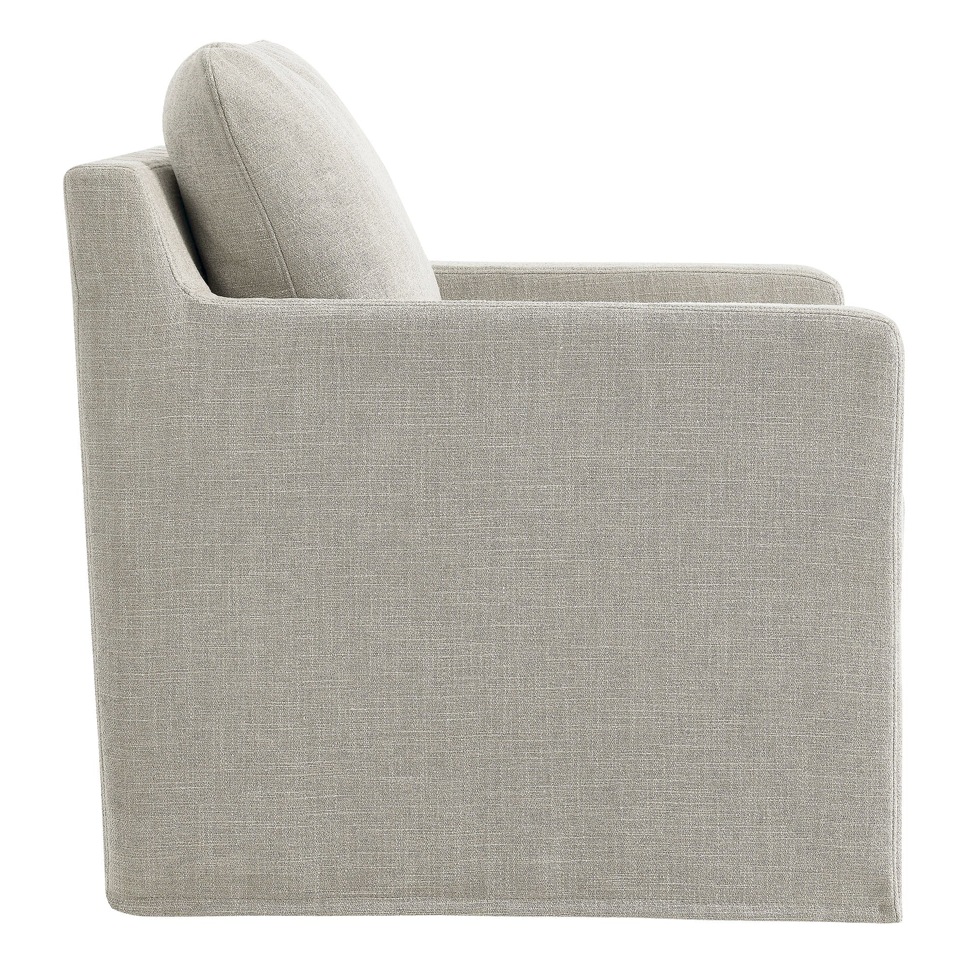 Serene Fabric Slipcovered Swivel Armchair - Best Buy Furniture
