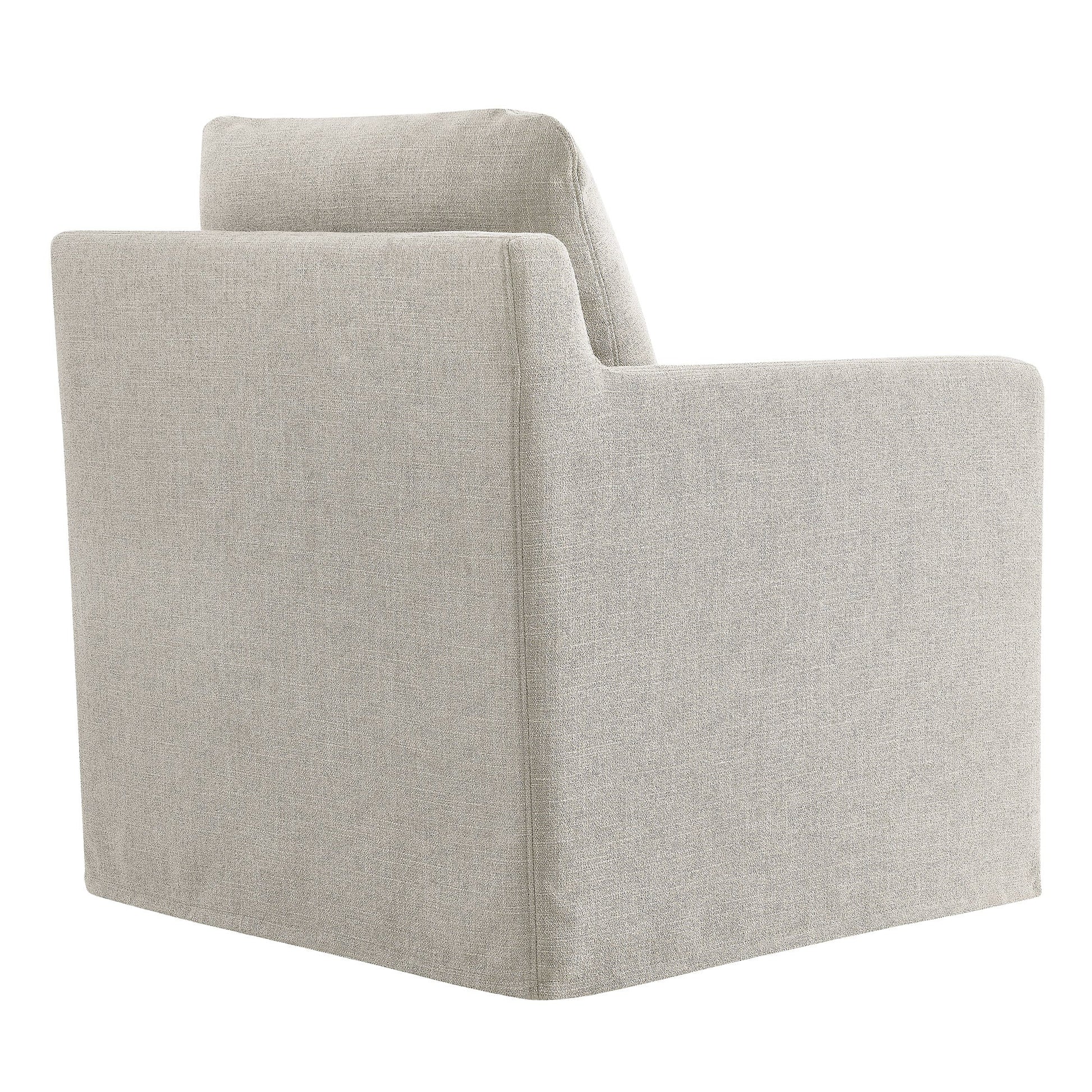 Serene Fabric Slipcovered Swivel Armchair - Best Buy Furniture