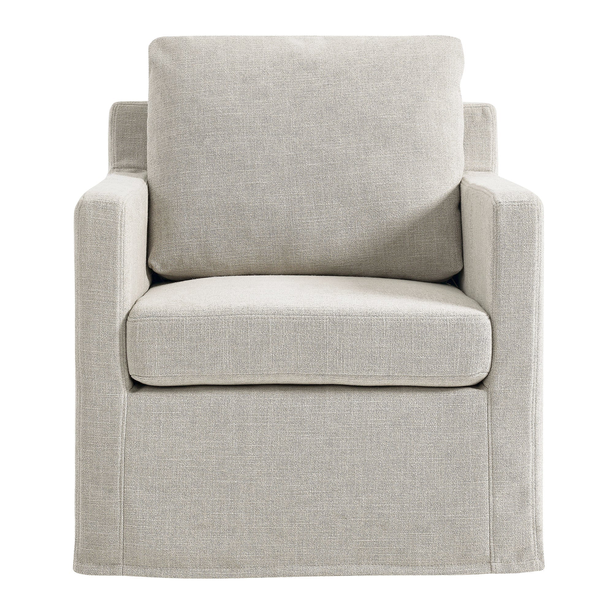 Serene Fabric Slipcovered Swivel Armchair - Best Buy Furniture