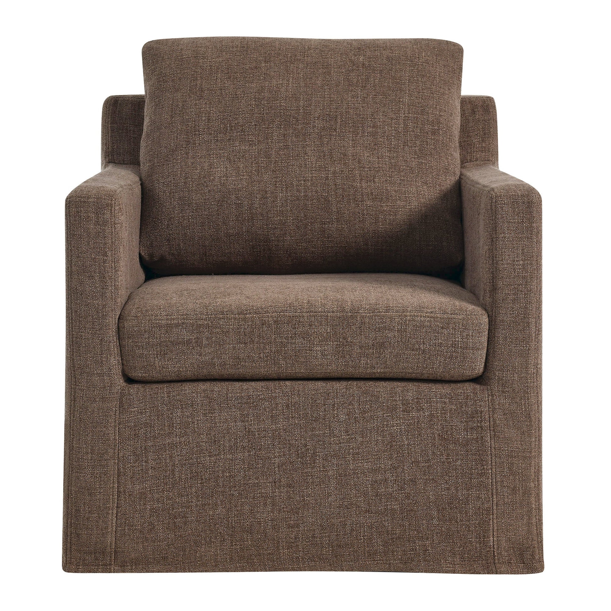 Serene Fabric Slipcovered Swivel Armchair - Best Buy Furniture