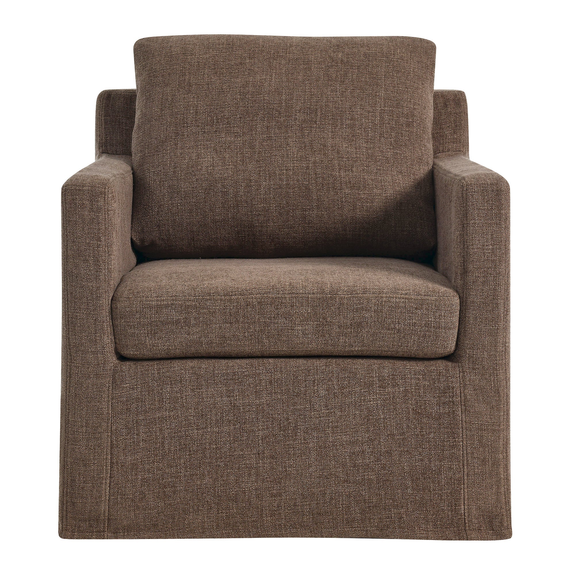 Serene Fabric Slipcovered Swivel Armchair - Best Buy Furniture