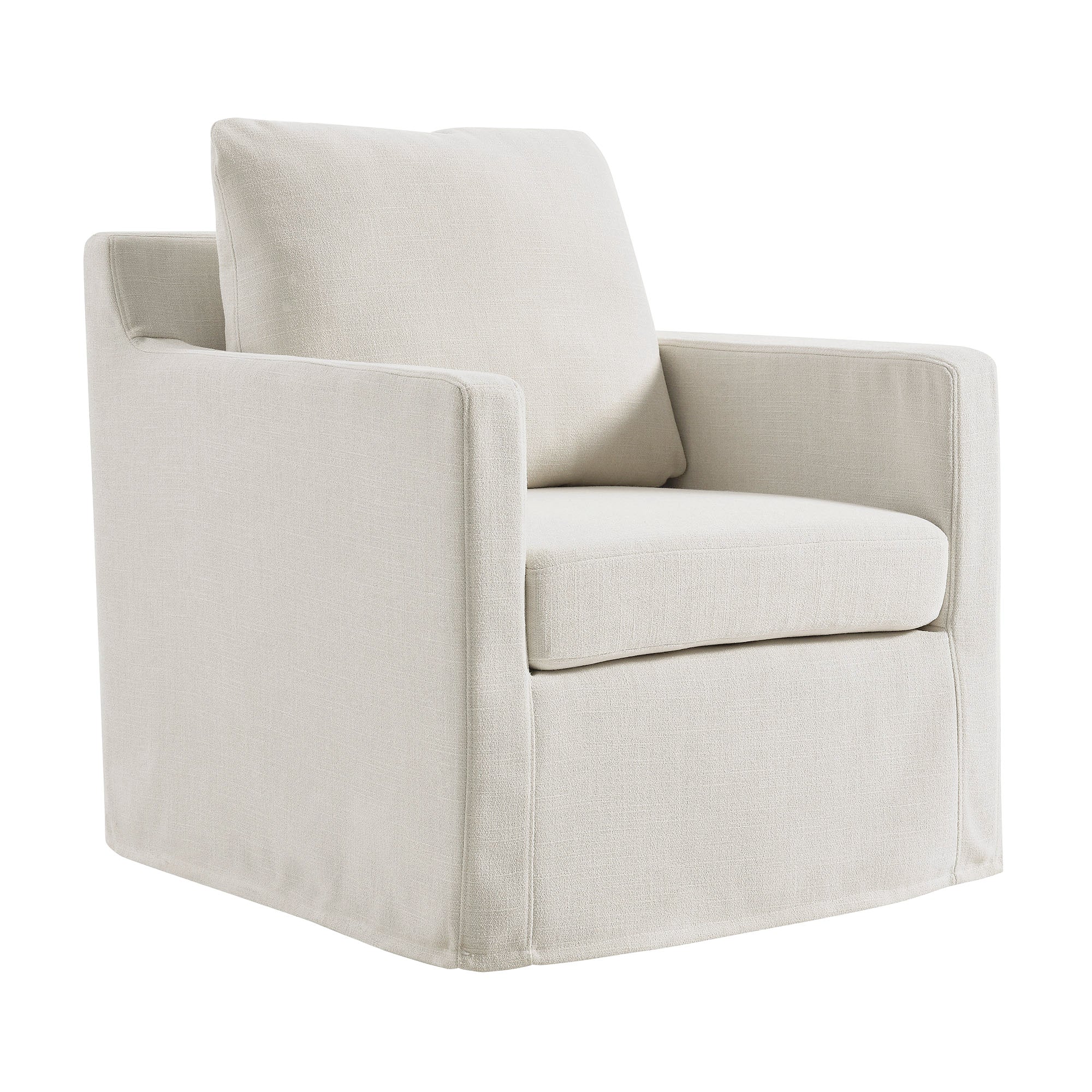 Serene Fabric Slipcovered Swivel Armchair - Best Buy Furniture