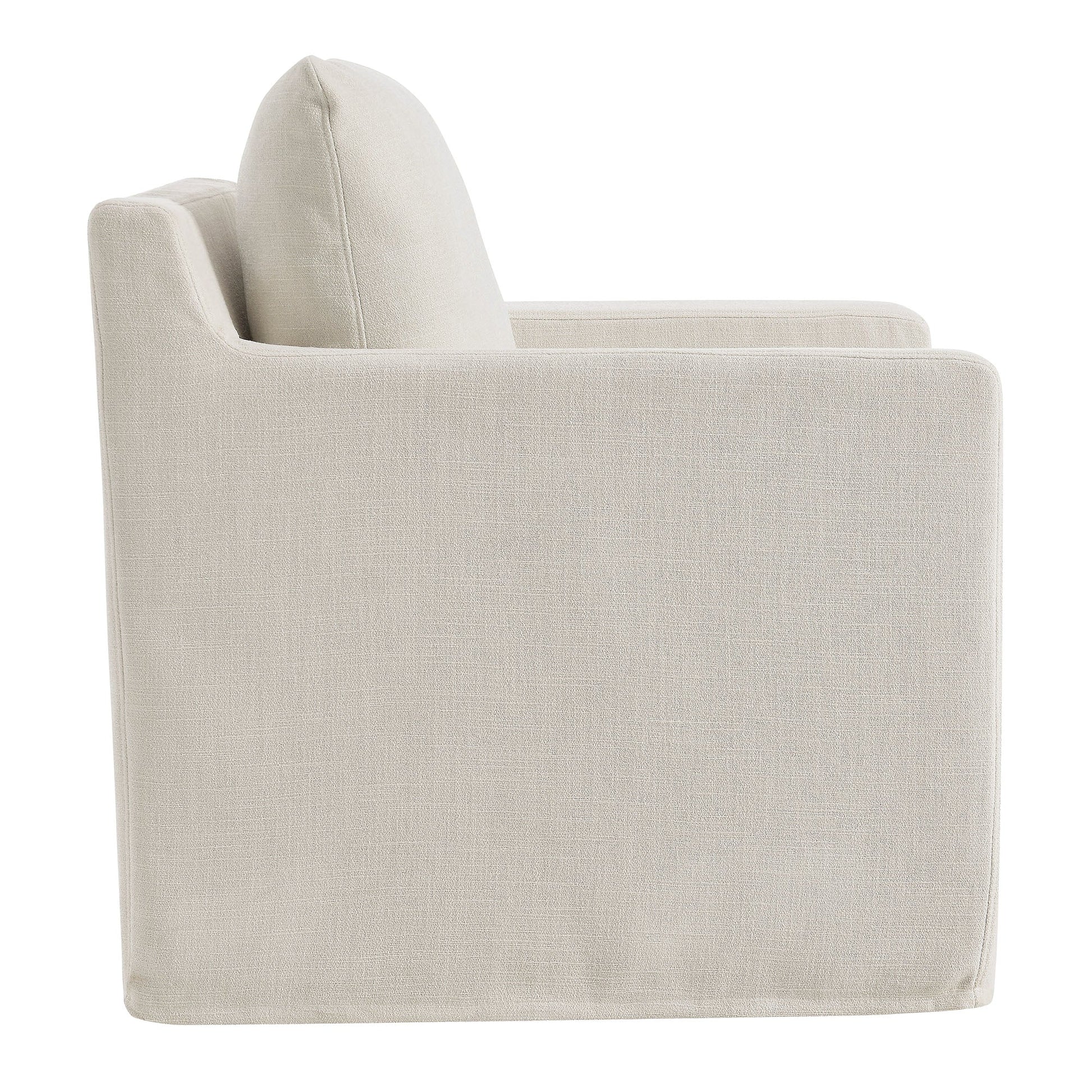 Serene Fabric Slipcovered Swivel Armchair - Best Buy Furniture