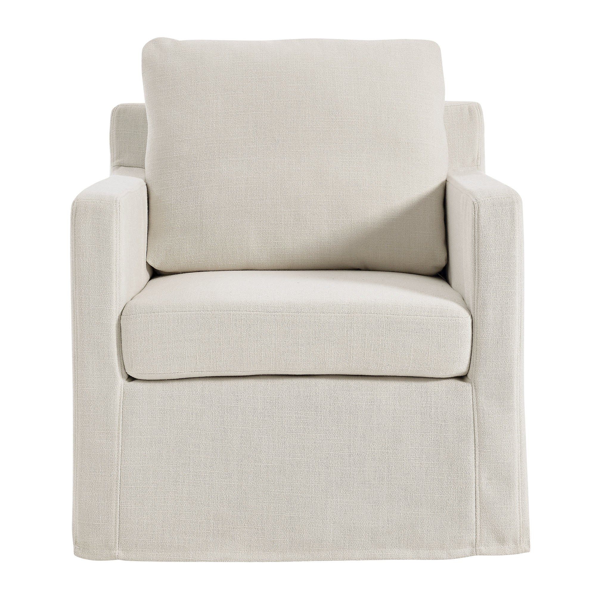 Serene Fabric Slipcovered Swivel Armchair - Best Buy Furniture