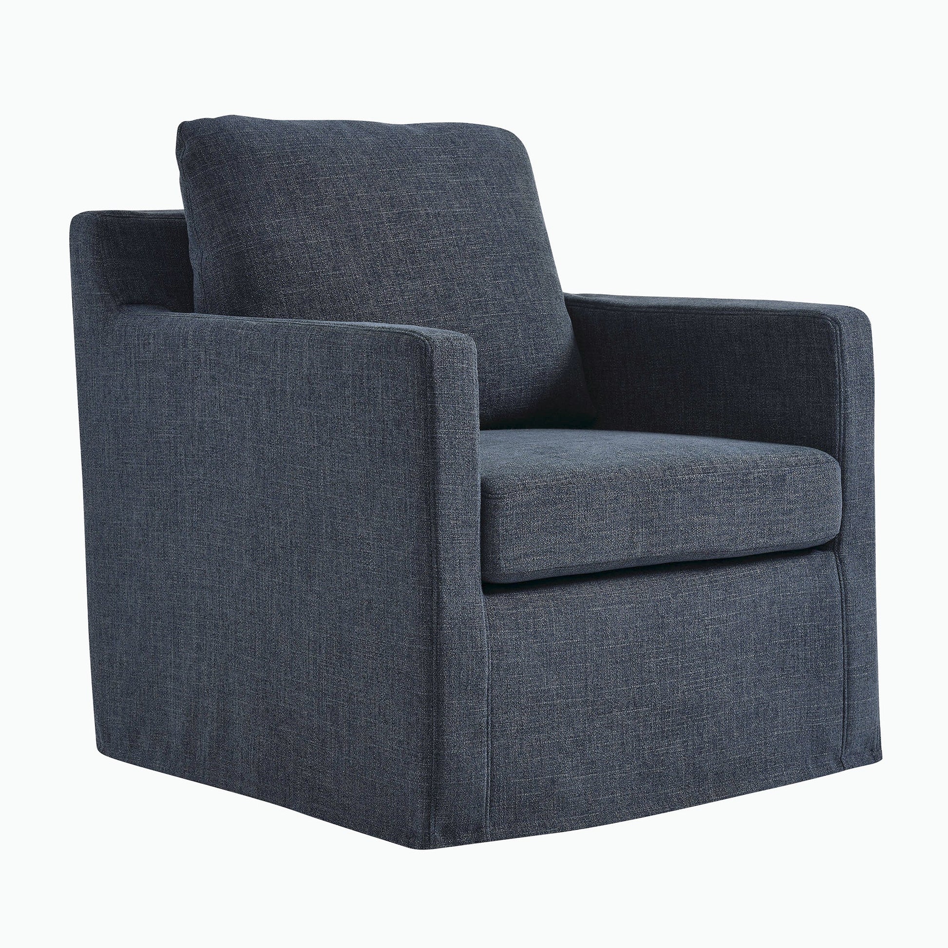 Serene Fabric Slipcovered Swivel Armchair - Best Buy Furniture