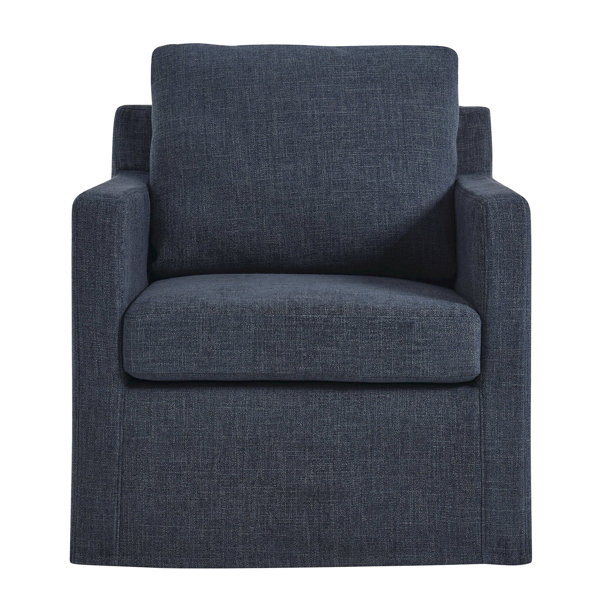 Serene Fabric Slipcovered Swivel Armchair - Best Buy Furniture