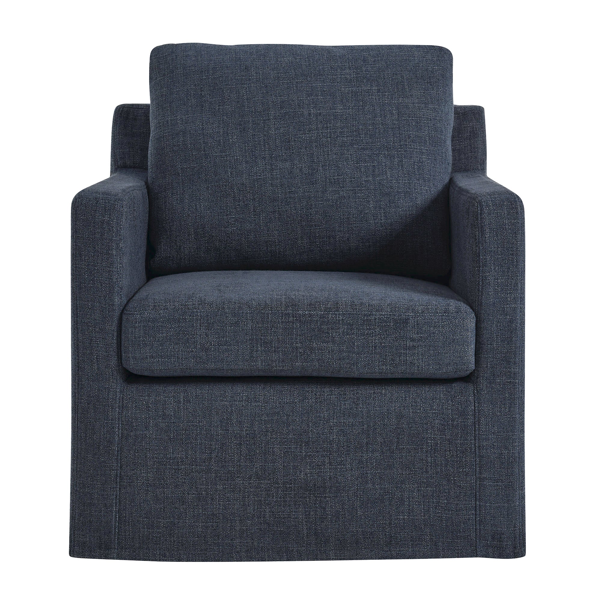 Serene Fabric Slipcovered Swivel Armchair - Best Buy Furniture