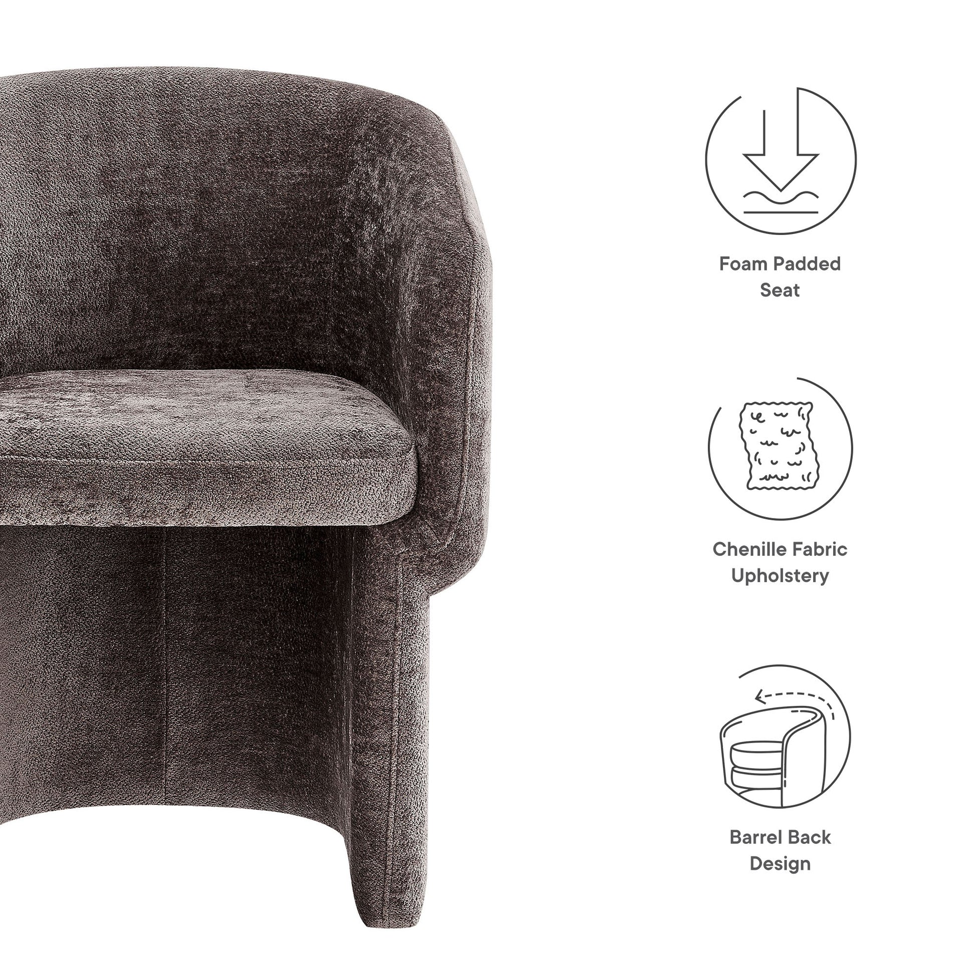 Verity Barrel Back Chenille Dining Armchair by Modway - Best Buy Furniture