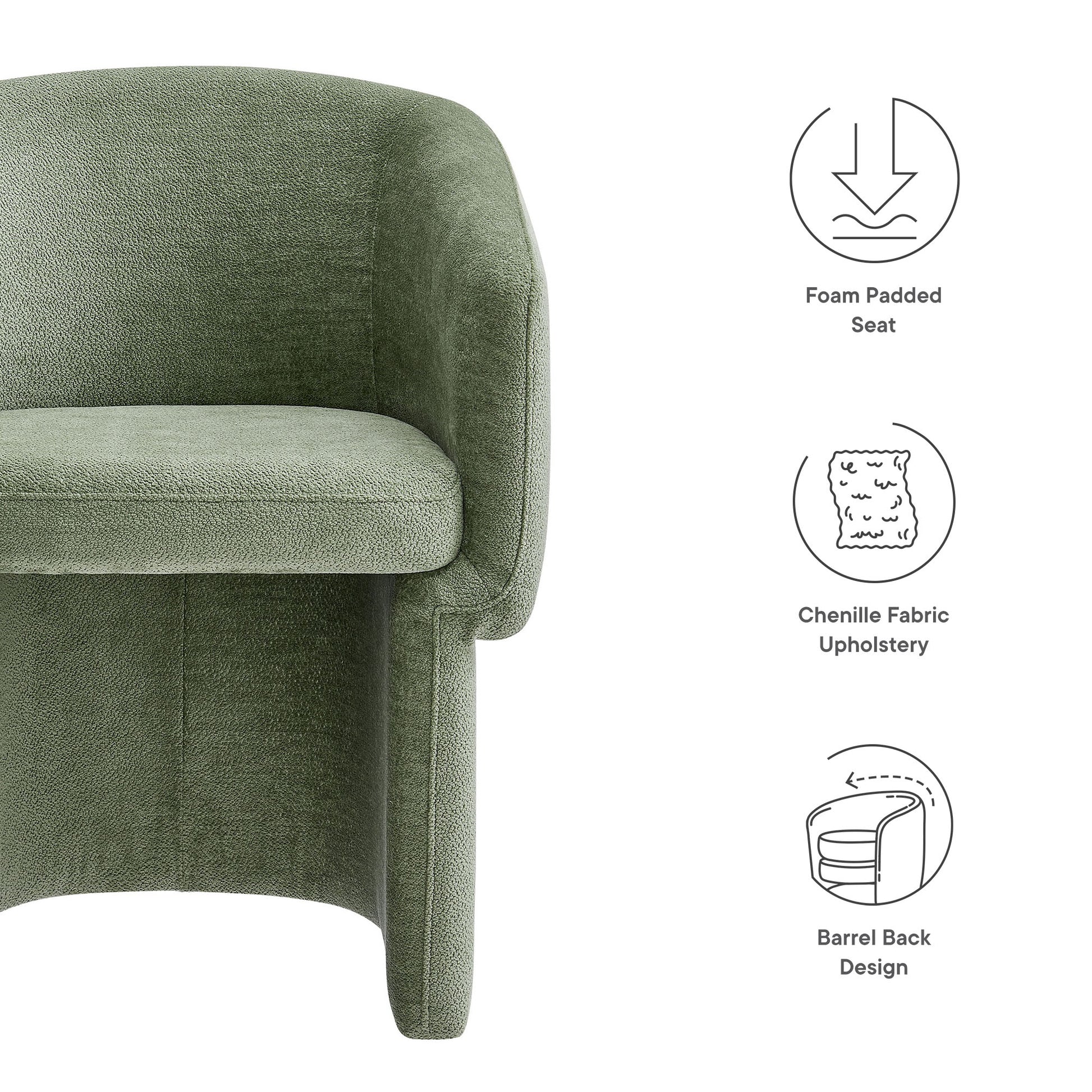 Verity Barrel Back Chenille Dining Armchair by Modway - Best Buy Furniture