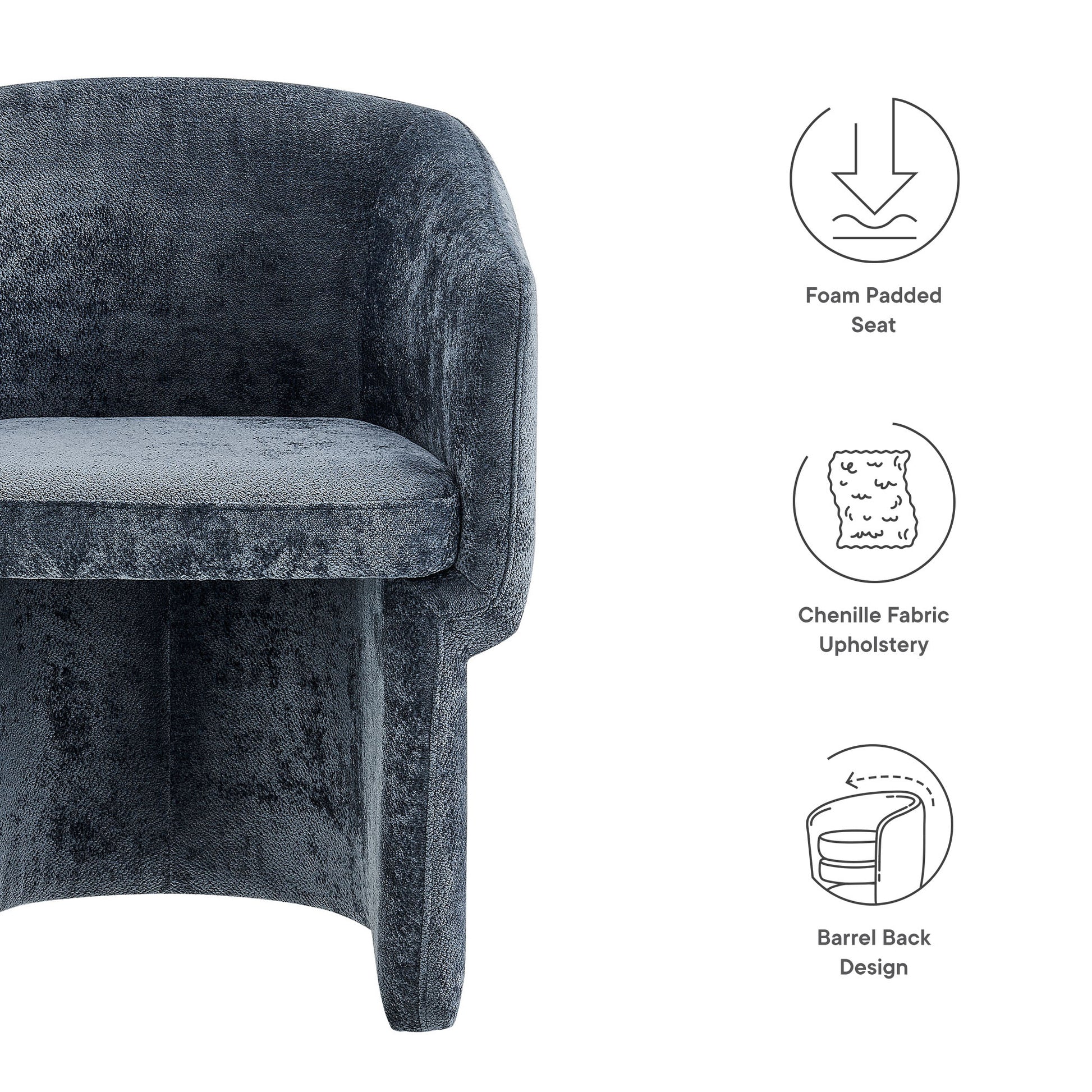 Verity Barrel Back Chenille Dining Armchair by Modway - Best Buy Furniture