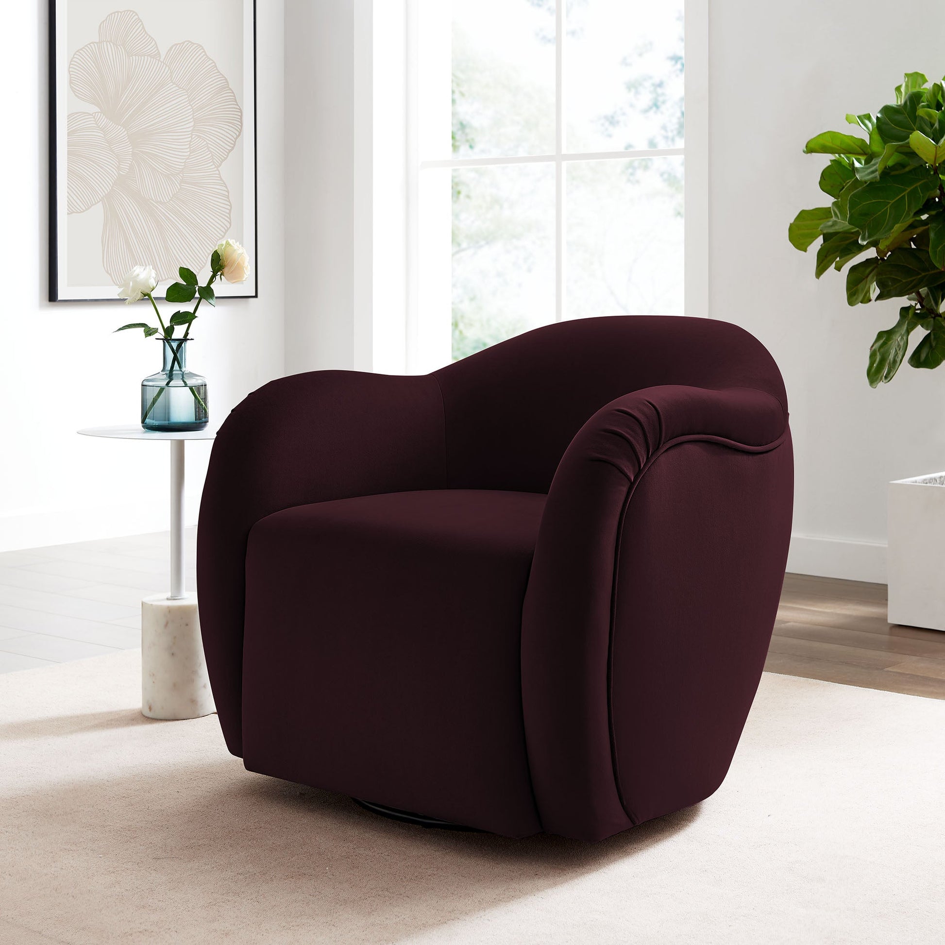 Compose Performance Velvet Swivel Armchair - Best Buy Furniture