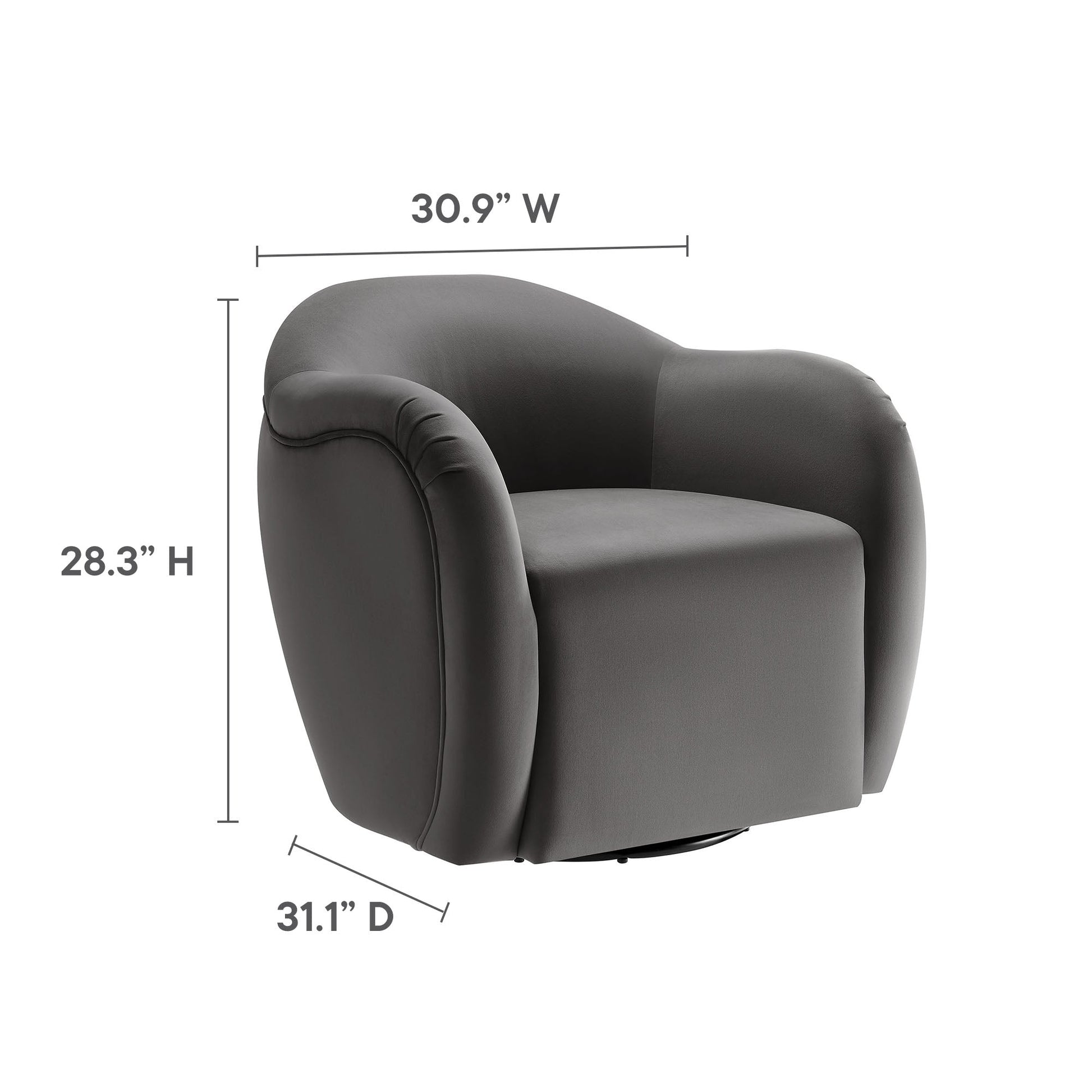 Compose Performance Velvet Swivel Armchair - Best Buy Furniture