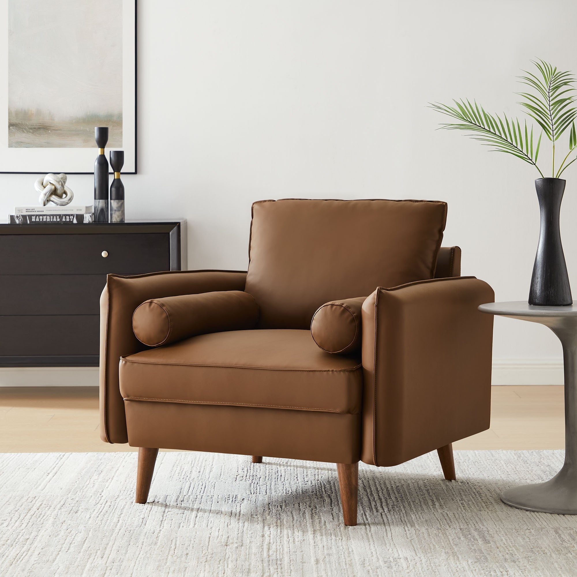Revive Upholstered Vegan Leather Accent Armchair - Best Buy Furniture