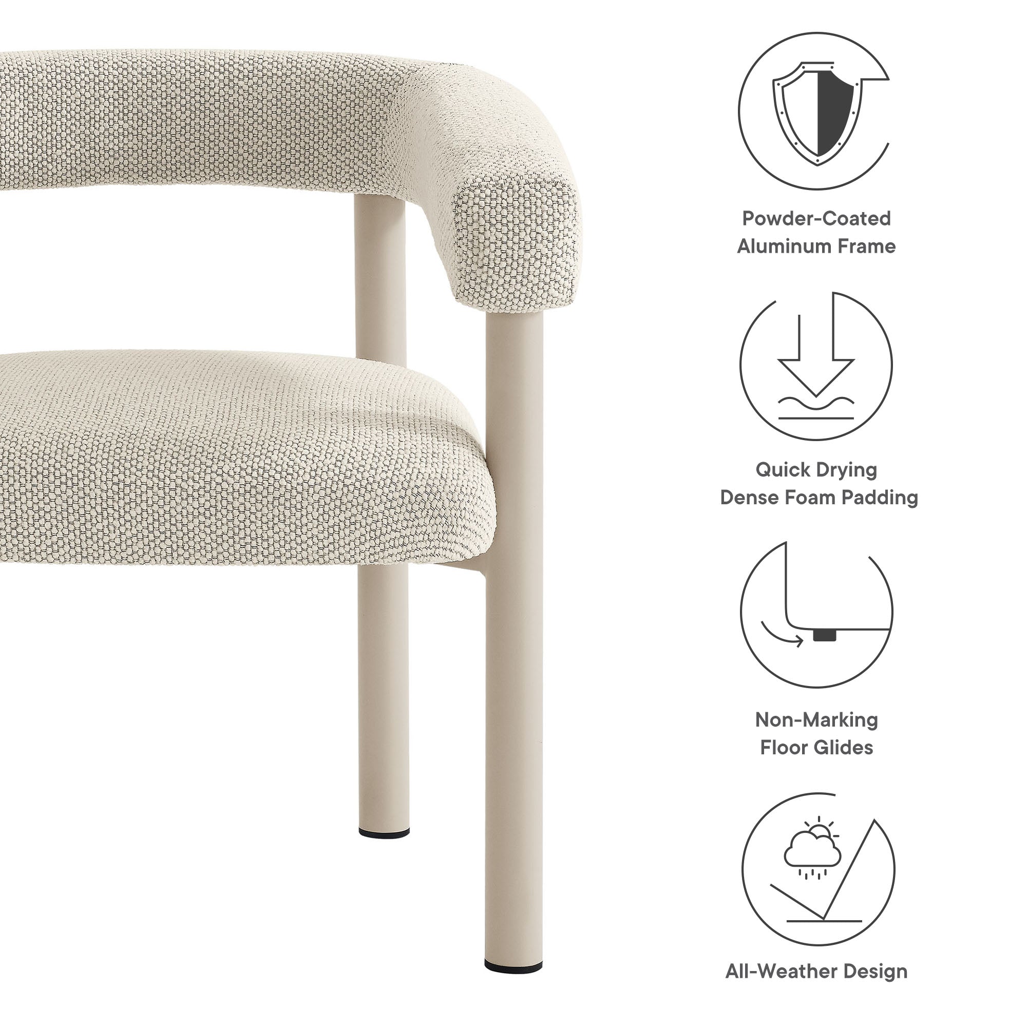 Nautica Outdoor Patio Aluminum Dining Armchairs Set of 2 by Modway - Best Buy Furniture