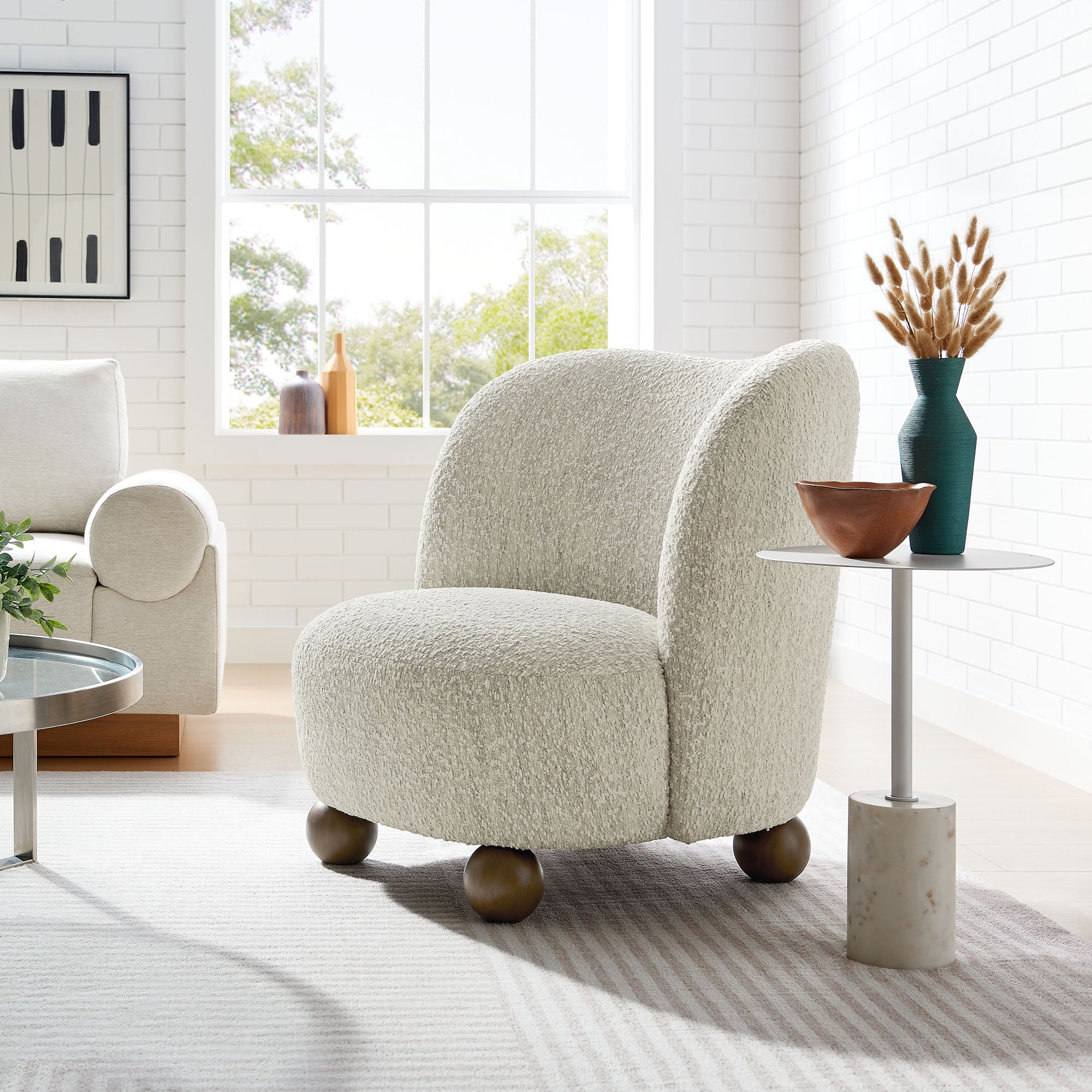 Monroe Boucle Fabric Accent Chair - Best Buy Furniture