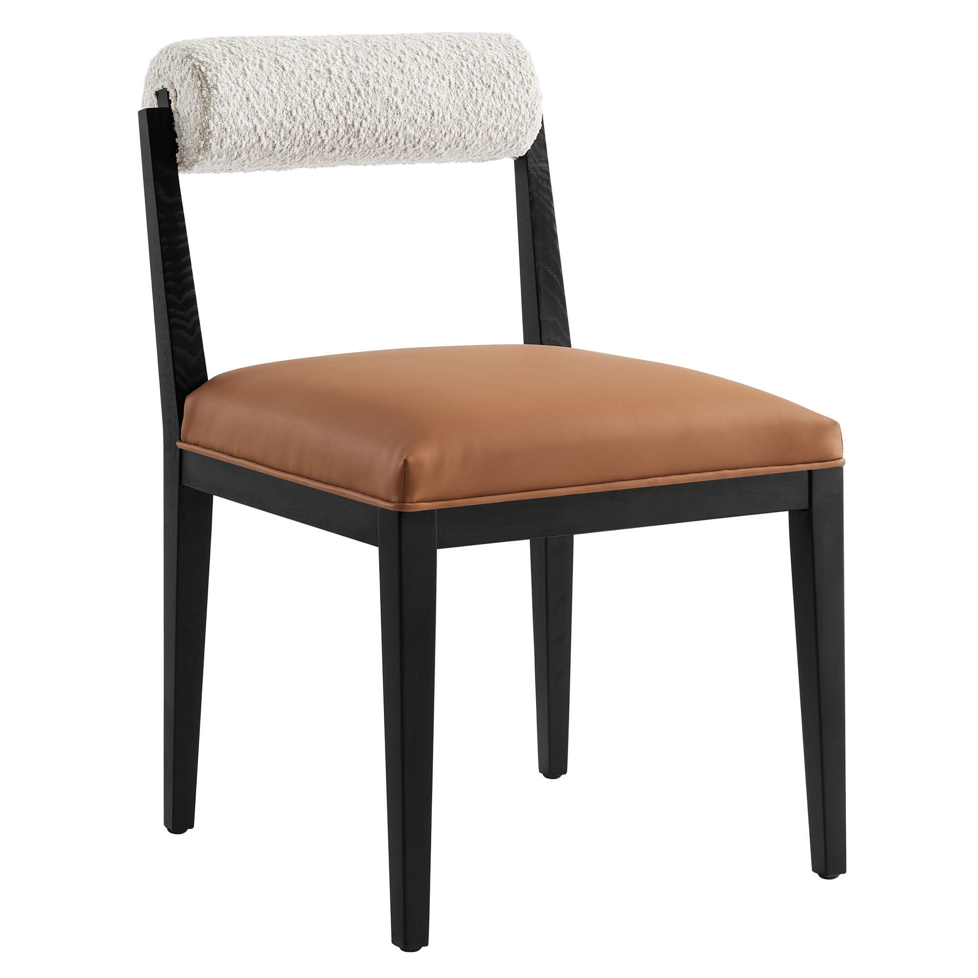 Kai Boucle and Vegan Leather Dining Chair by Modway - Best Buy Furniture