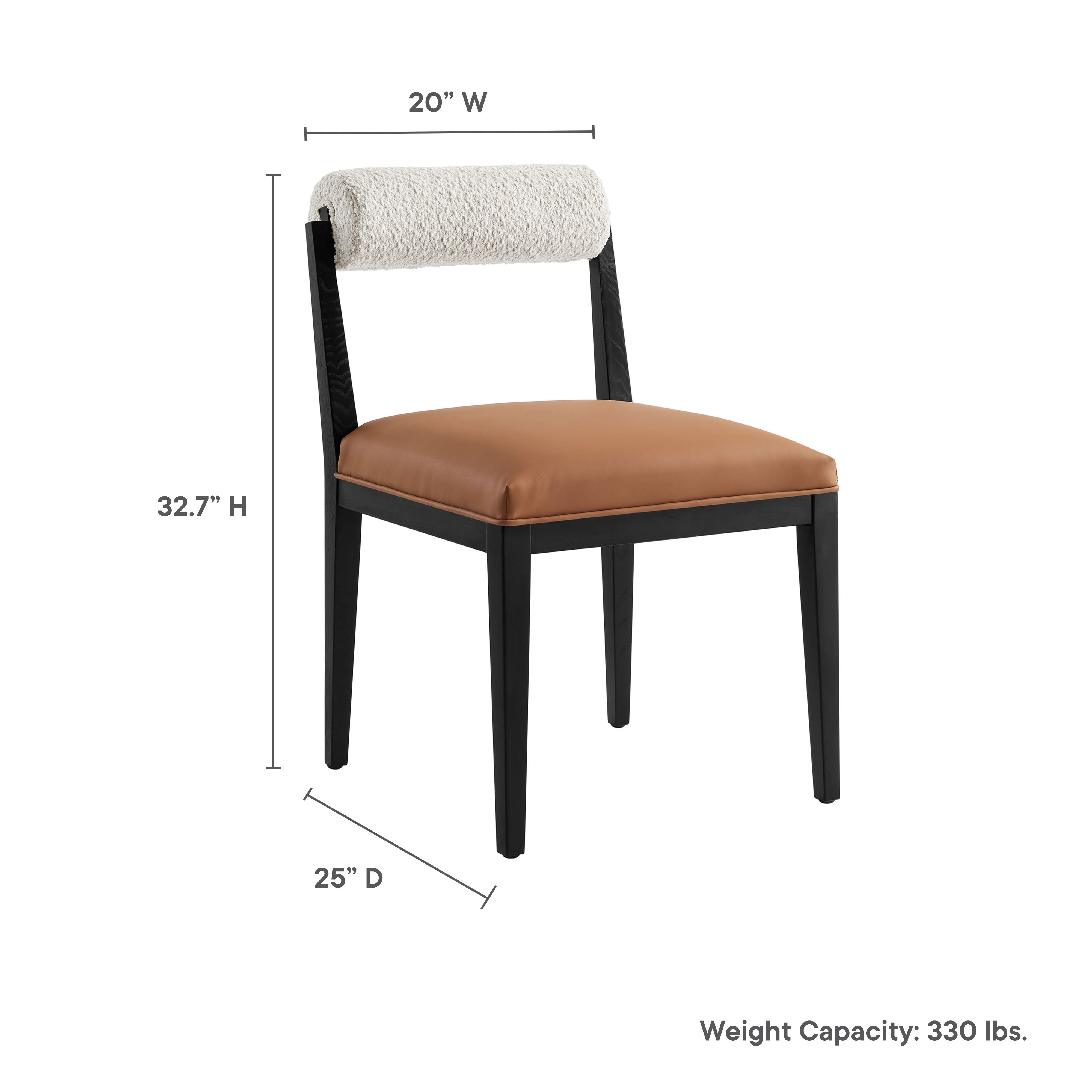 Kai Boucle and Vegan Leather Dining Chair by Modway - Best Buy Furniture