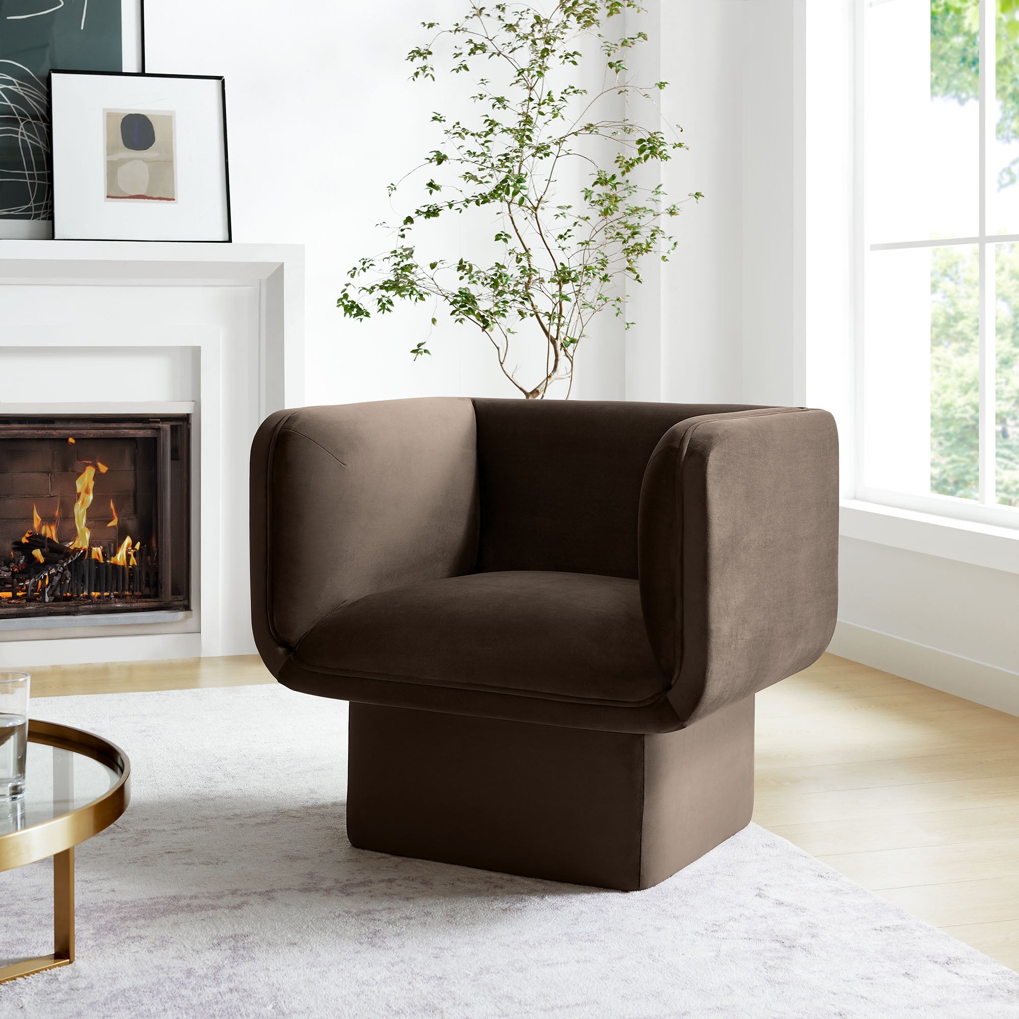 Tate Performance Velvet Accent Chair - Best Buy Furniture