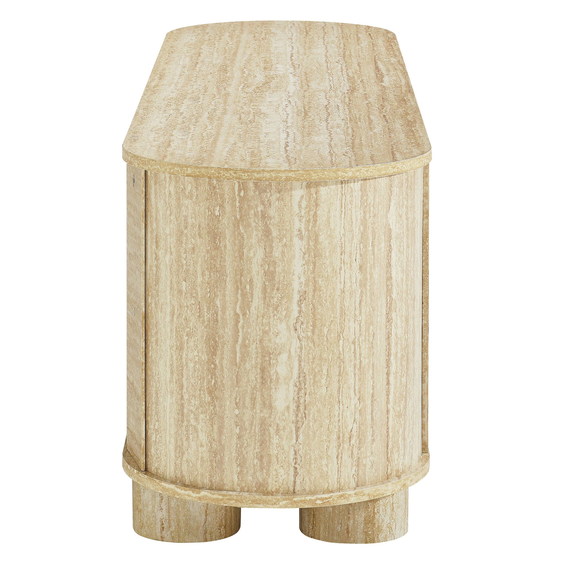 Overture 63” Oval Faux Travertine TV Stand - Best Buy Furniture