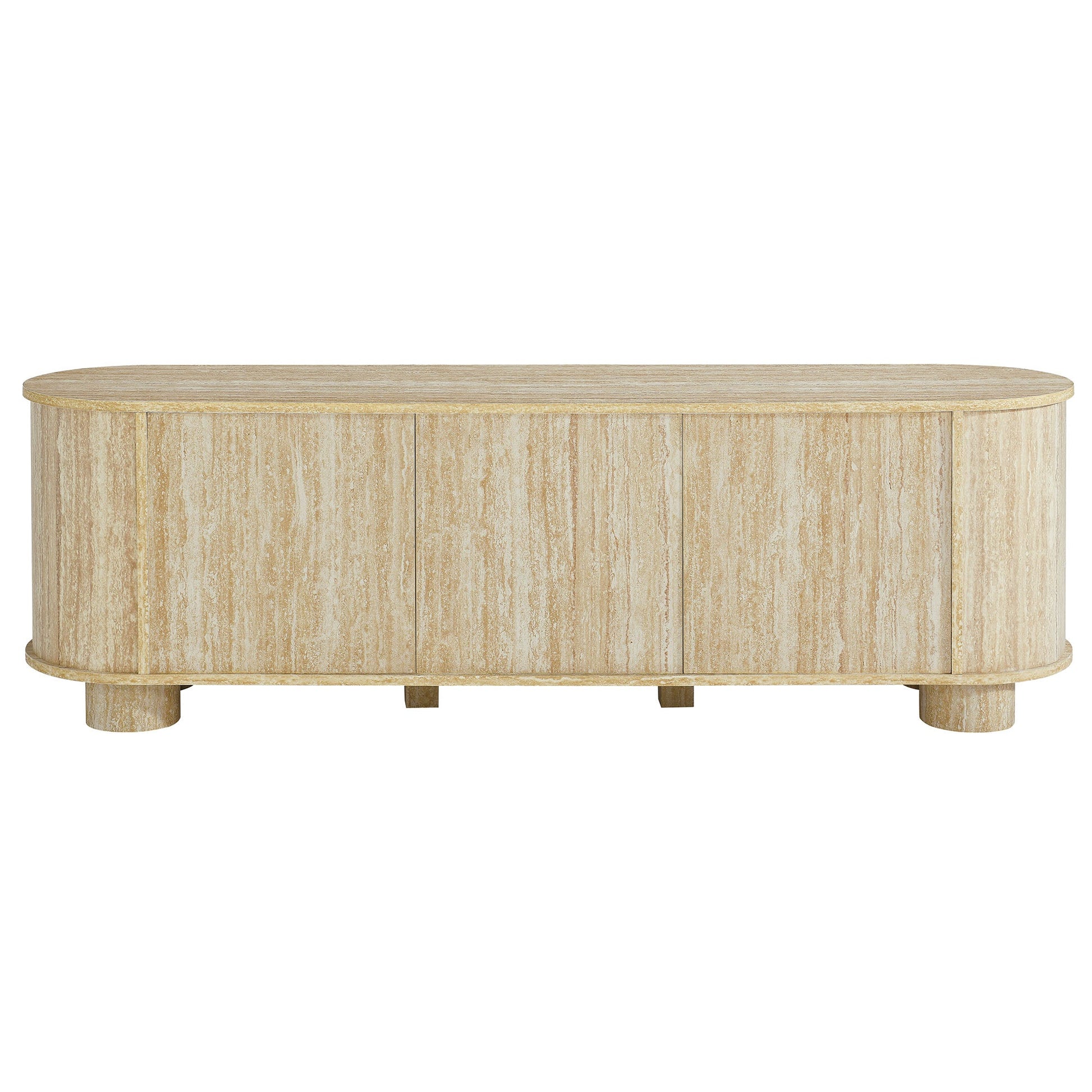 Overture 63” Oval Faux Travertine TV Stand - Best Buy Furniture