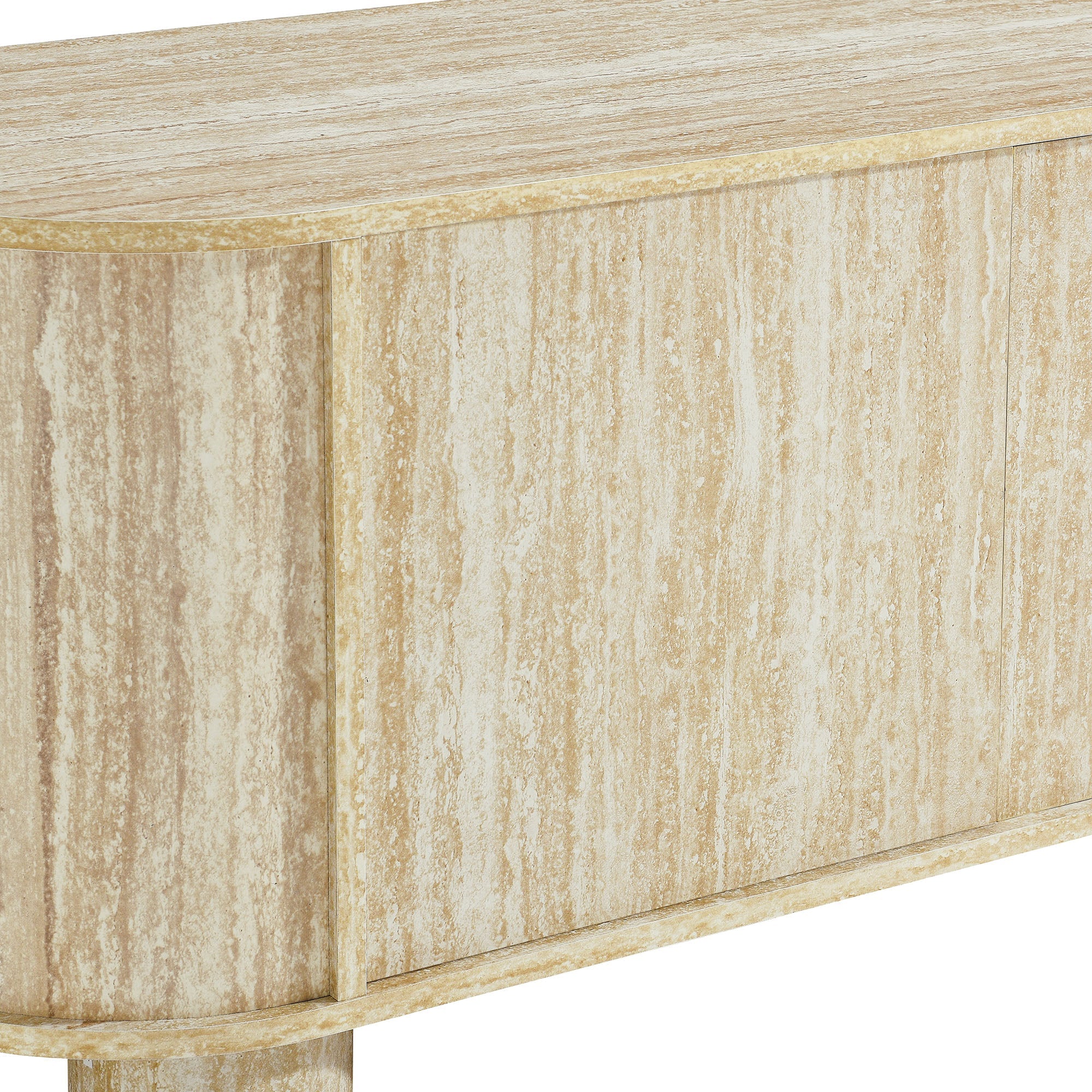 Overture 63” Oval Faux Travertine TV Stand - Best Buy Furniture