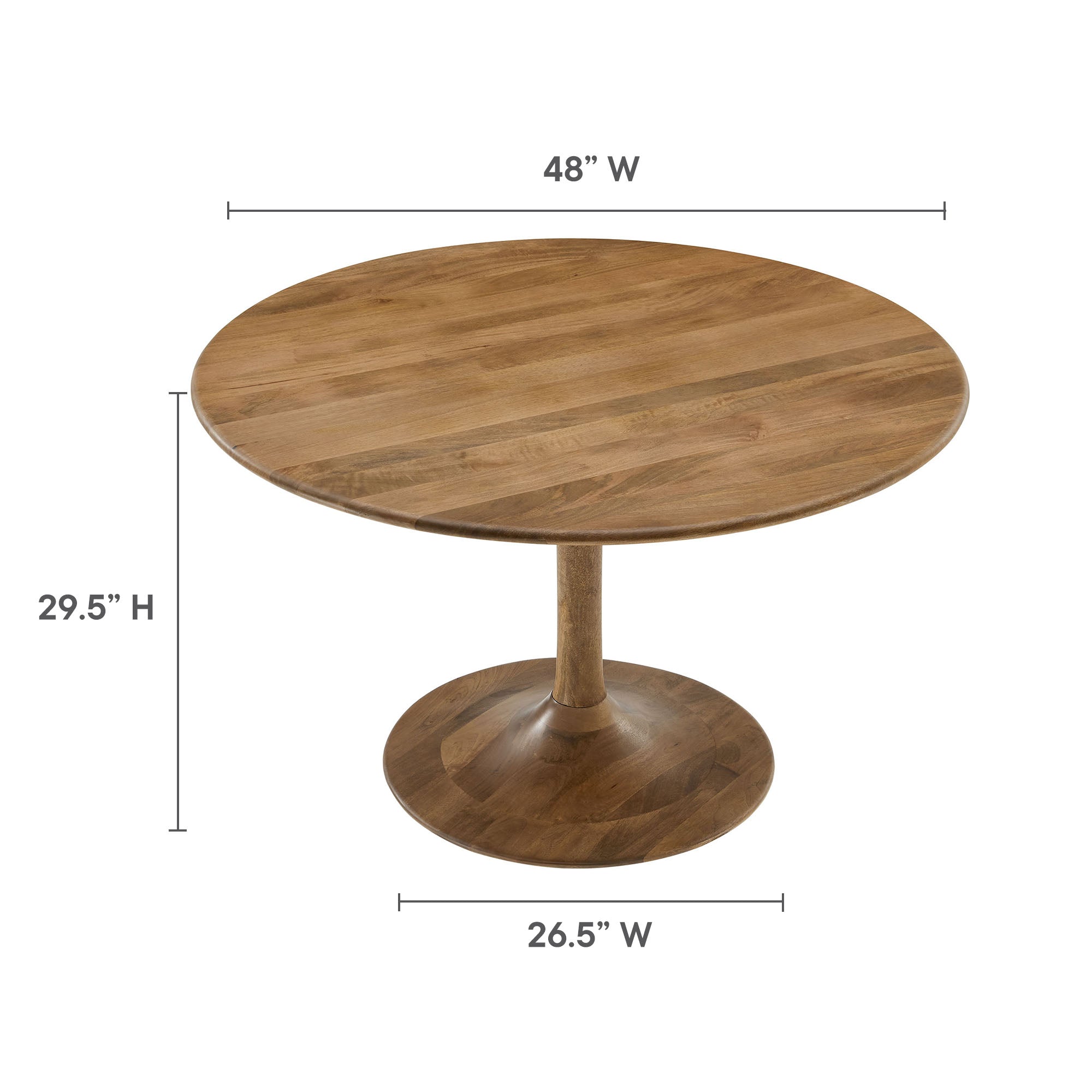 Lippa 48" Round Solid Wood Dining Table by Modway - Best Buy Furniture