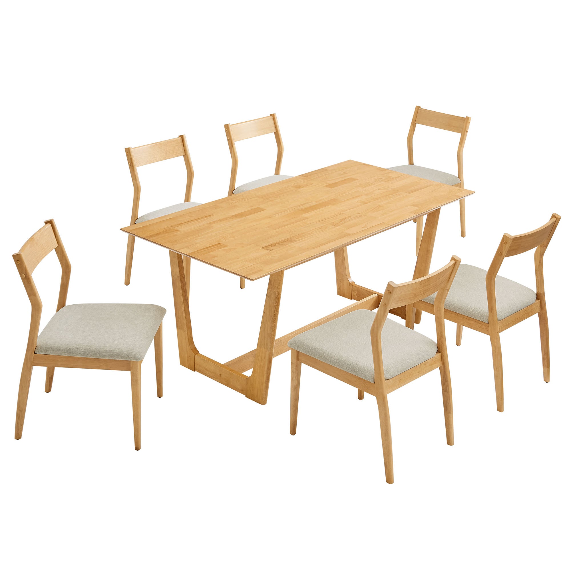 Solara 7-Piece Wood Dining Set with Fabric Upholstered Side Chairs by Modway - Best Buy Furniture
