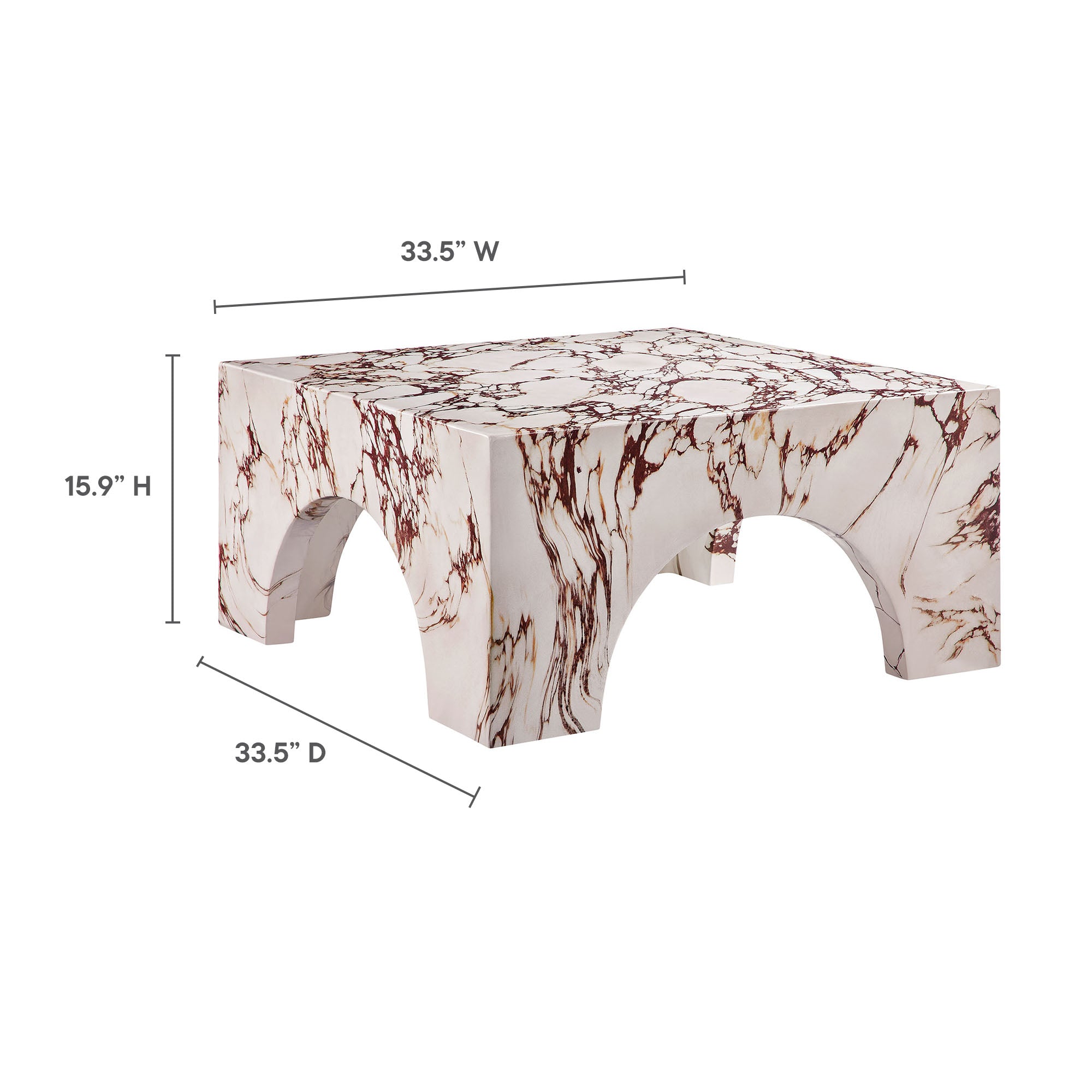 Valen Indoor - Outdoor Patio Arched Concrete Coffee Table by Modway - Best Buy Furniture