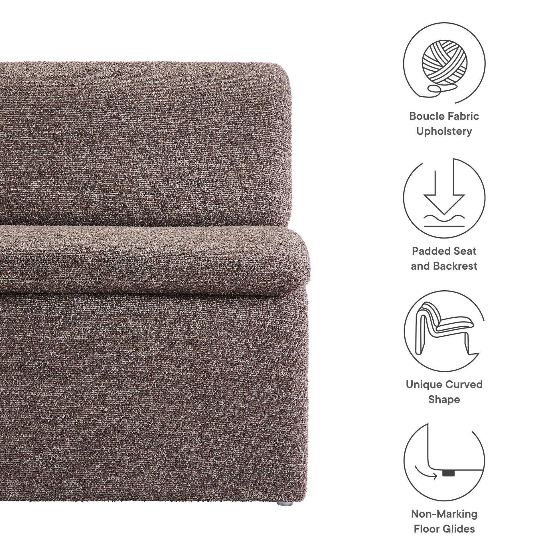 Dune Boucle Upholstered Armless Accent Chair - Best Buy Furniture