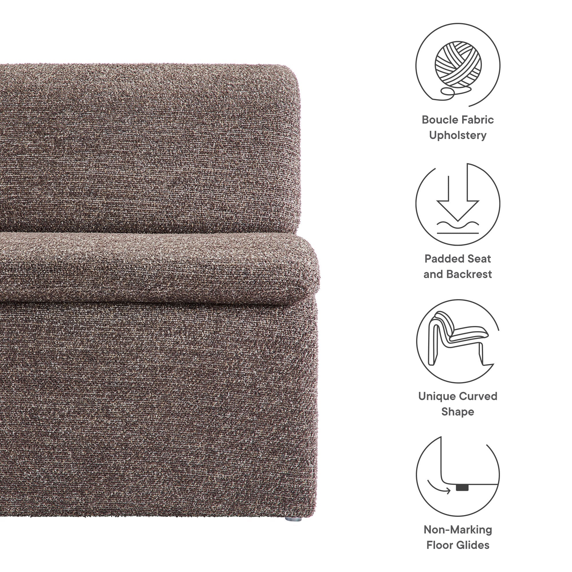 Dune Boucle Upholstered Armless Accent Chair - Best Buy Furniture