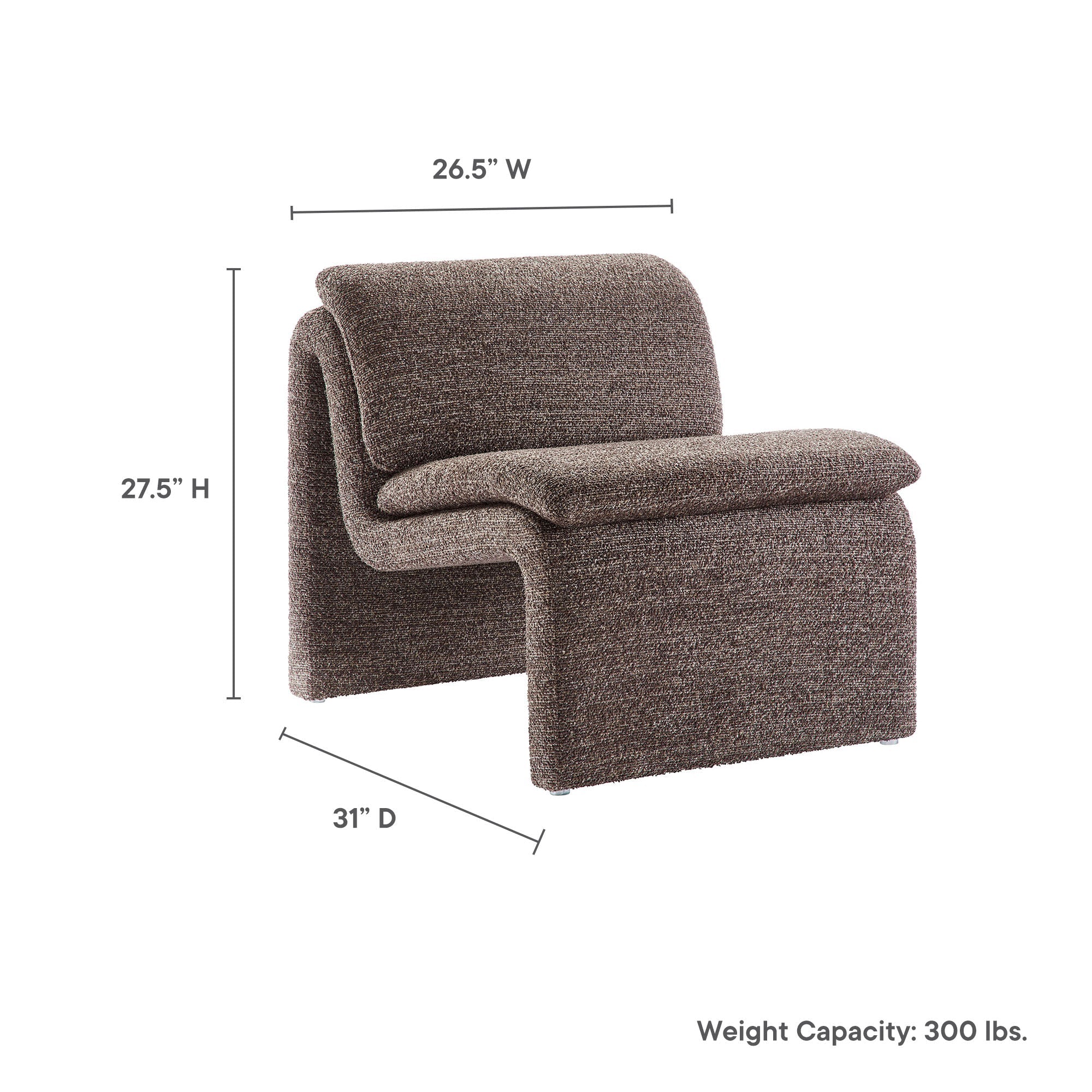 Dune Boucle Upholstered Armless Accent Chair - Best Buy Furniture