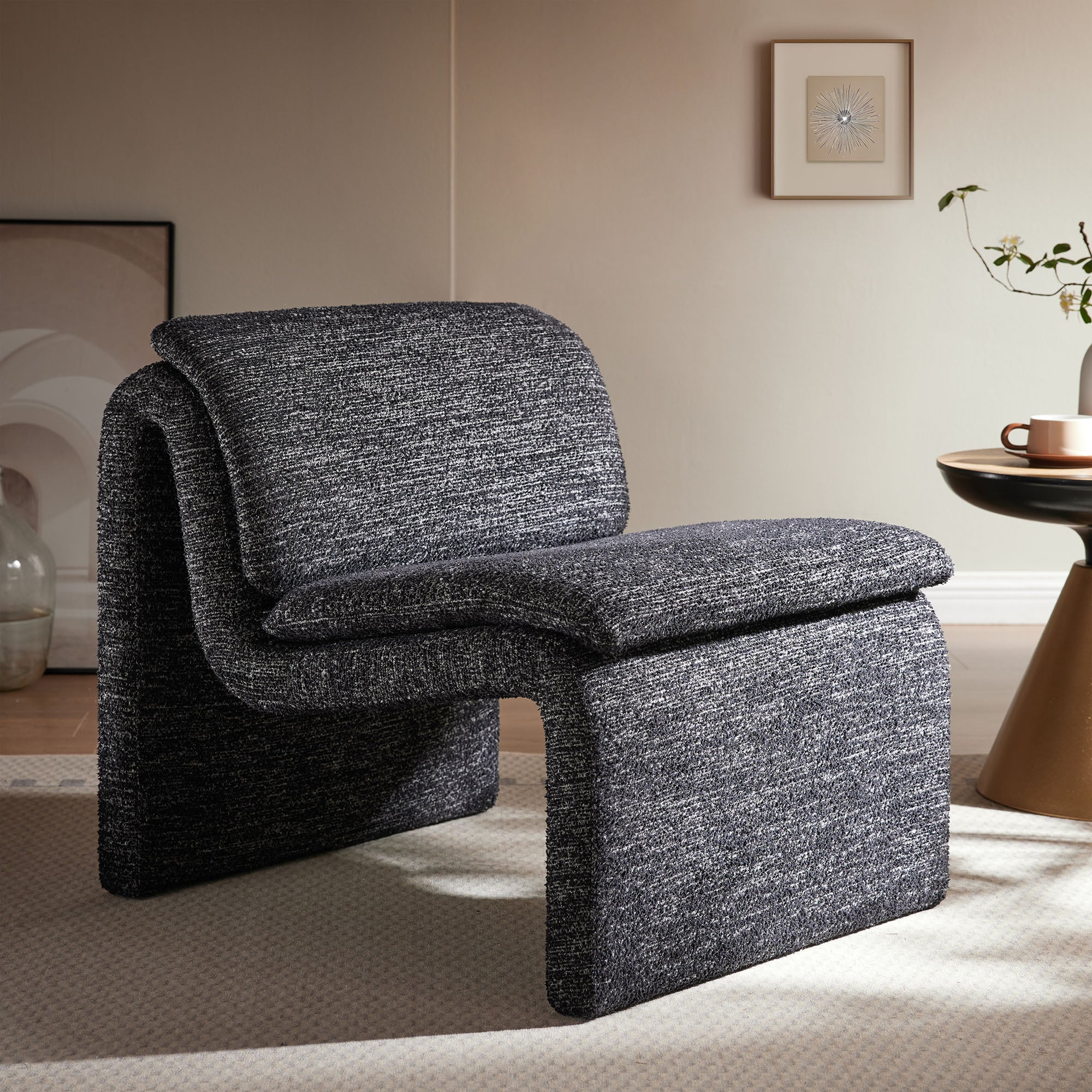 Dune Boucle Upholstered Armless Accent Chair - Best Buy Furniture