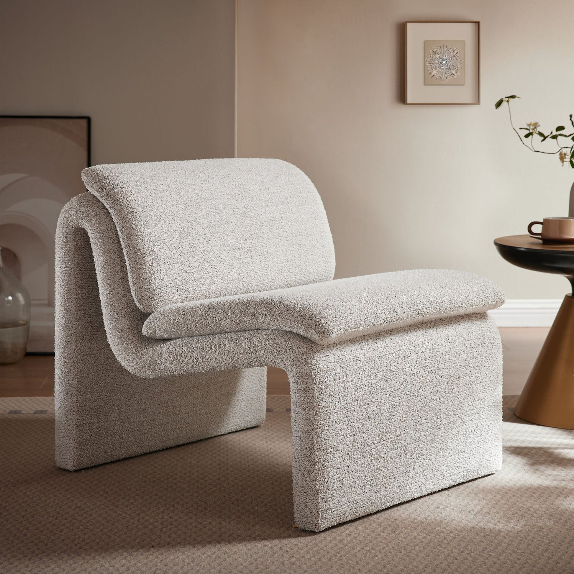 Dune Boucle Upholstered Armless Accent Chair - Best Buy Furniture