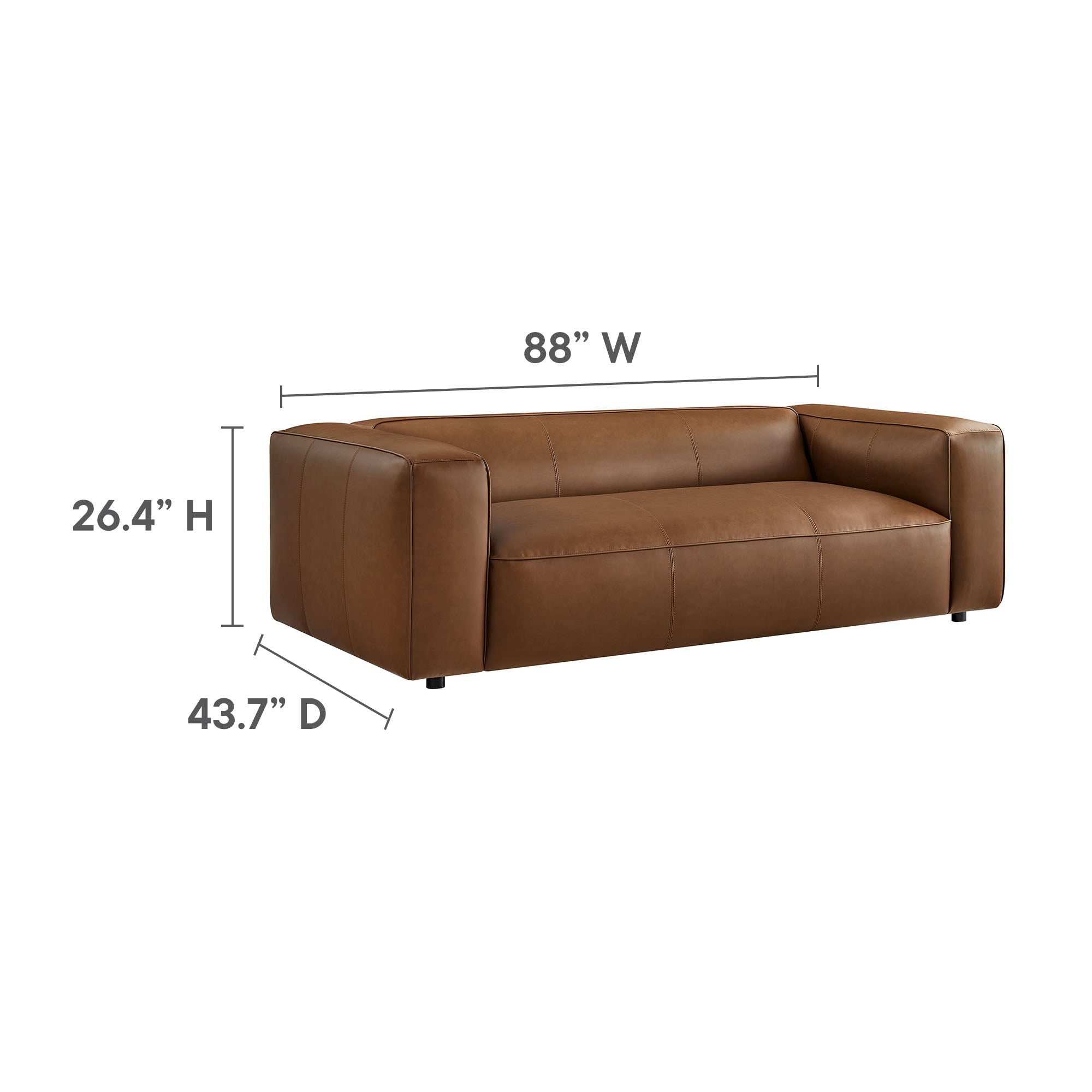 Auren Upholstered Vegan Leather Sofa by Modway - Best Buy Furniture