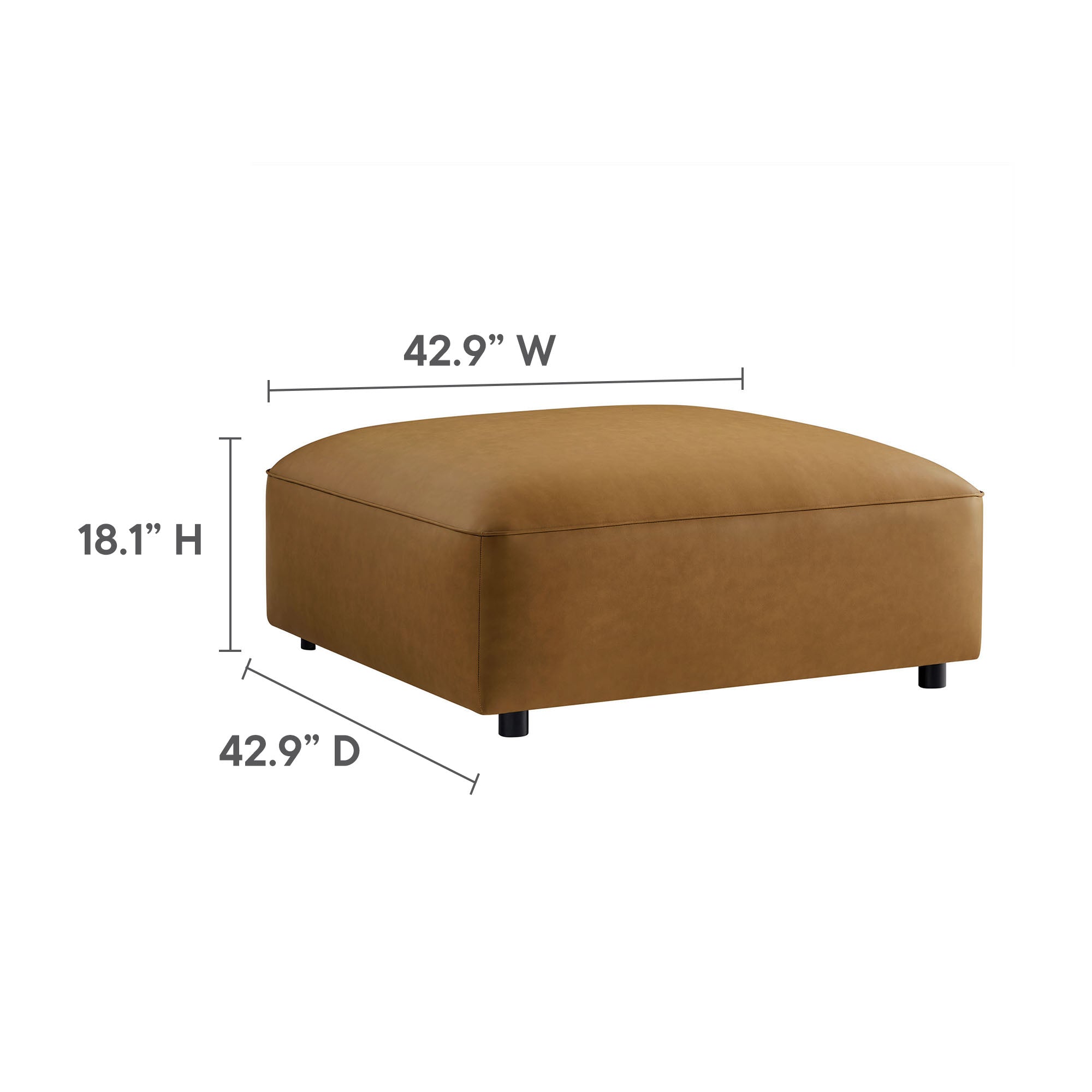 Auren Upholstered Vegan Leather Ottoman by Modway - Best Buy Furniture