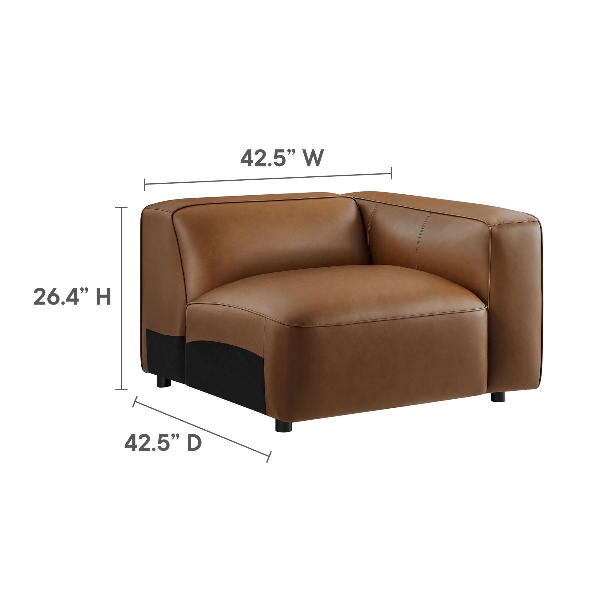 Auren 5-Piece Upholstered Vegan Leather Modular L-Shaped Sofa by Modway - Best Buy Furniture