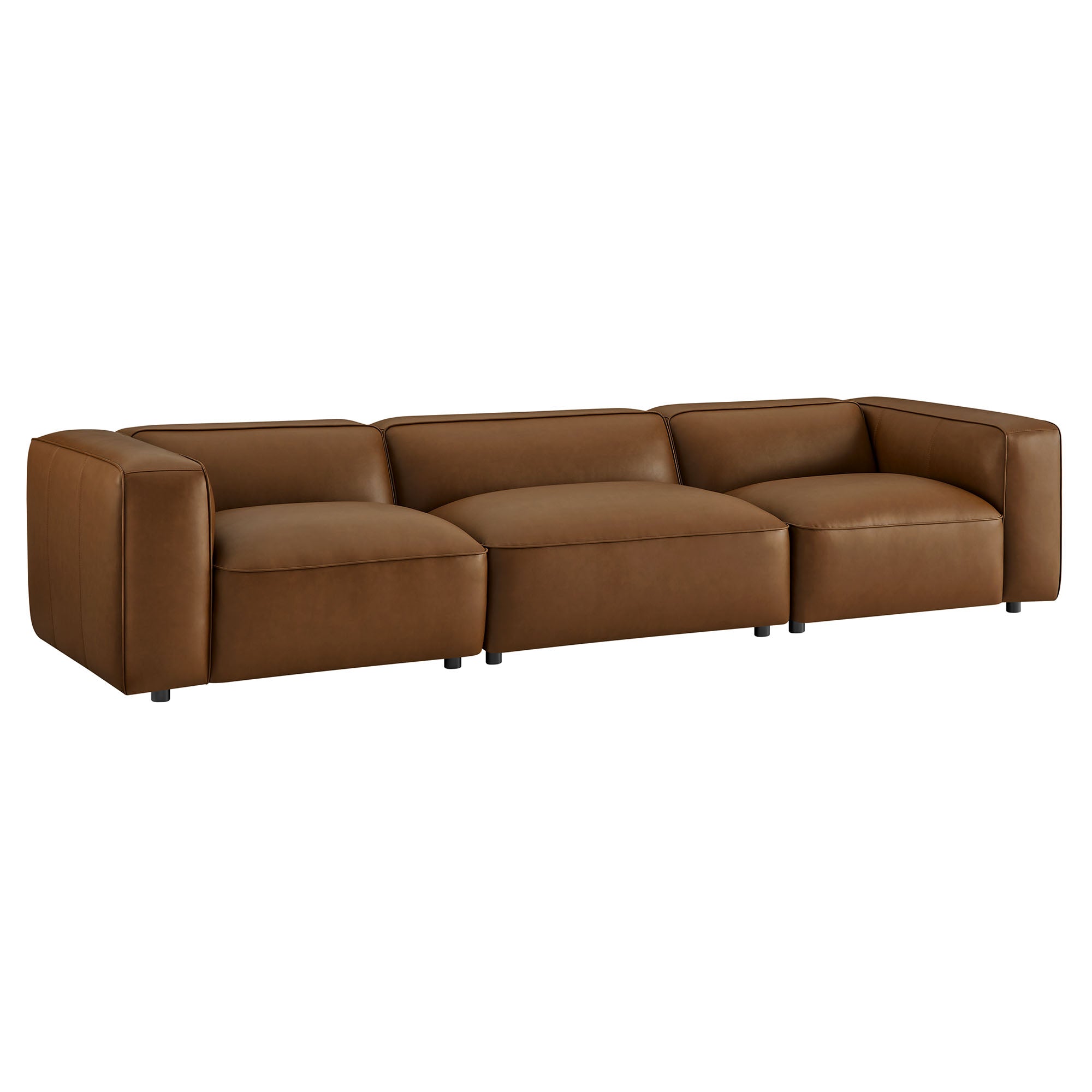 Auren 3-Piece Upholstered Vegan Leather Modular Sofa by Modway - Best Buy Furniture
