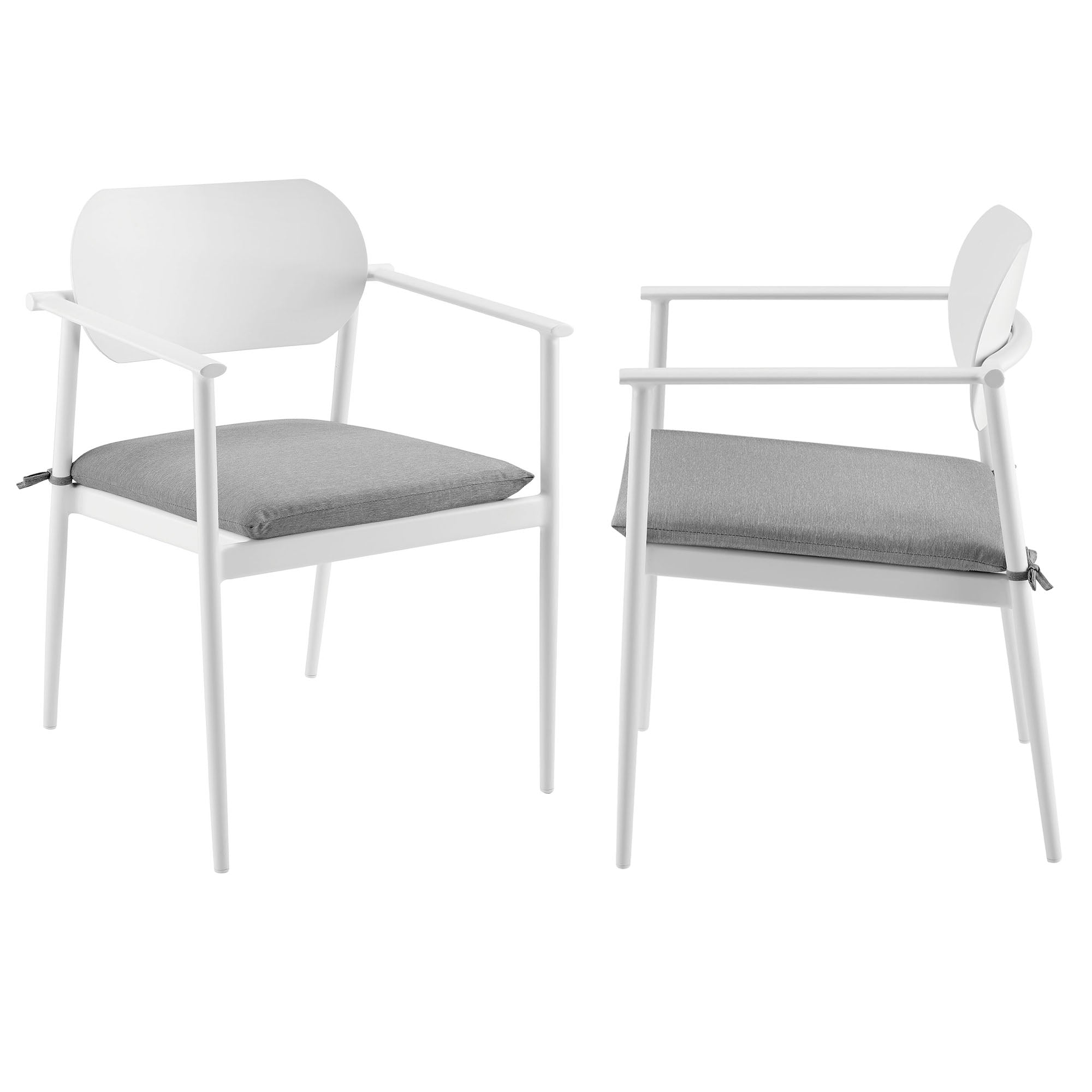 Aeris Stackable Outdoor Patio Aluminum Dining Armchair Set of 2 by Modway - Best Buy Furniture