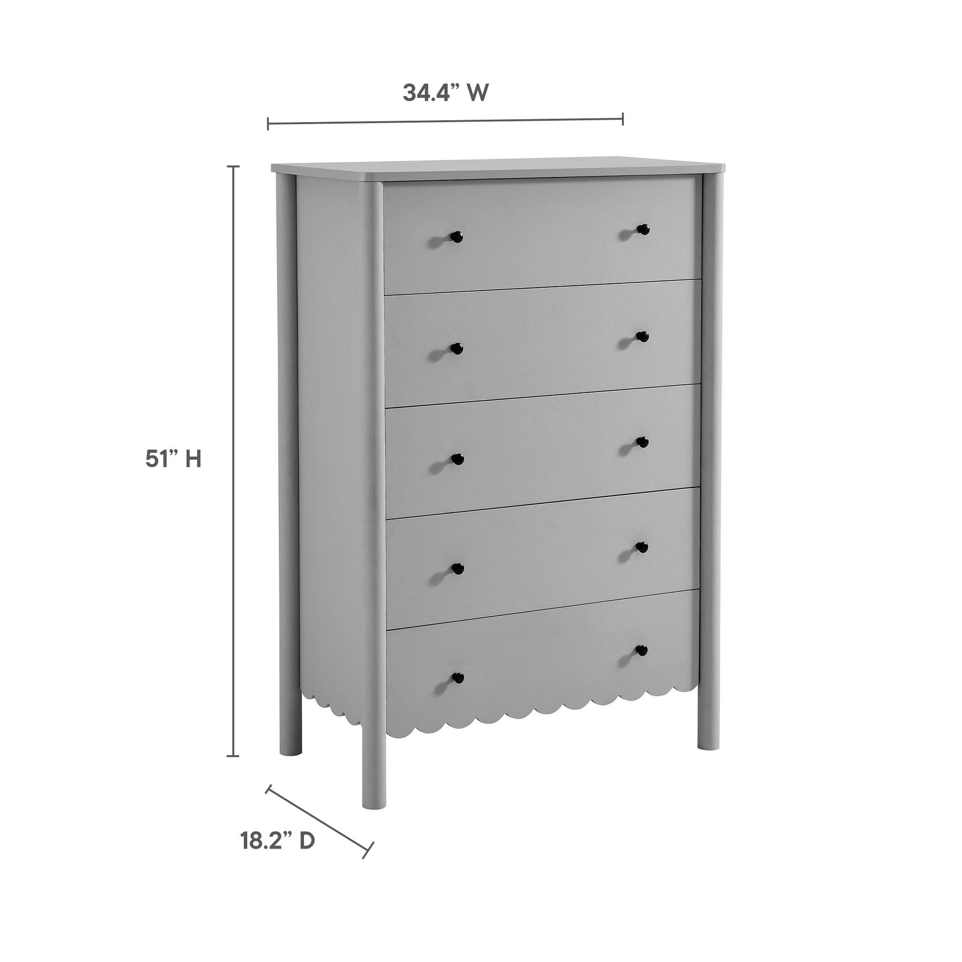 Emmeline Scalloped 5-Drawer Chest - Best Buy Furniture