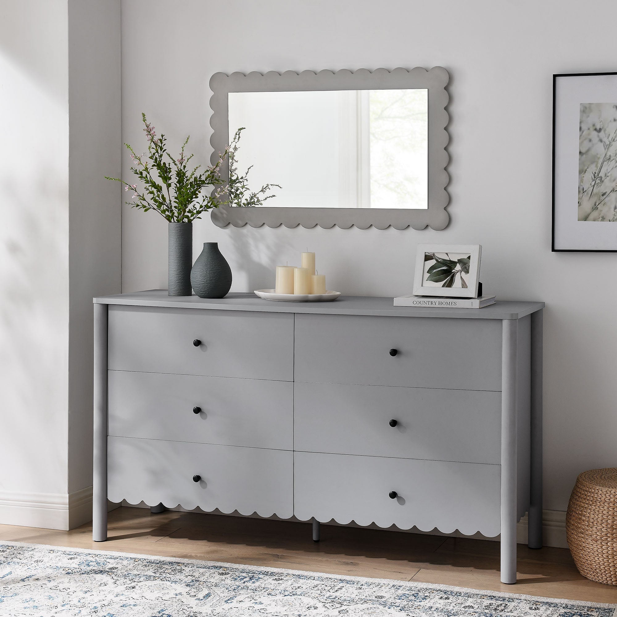 Emmeline Scalloped 6-Drawer Dresser - Best Buy Furniture