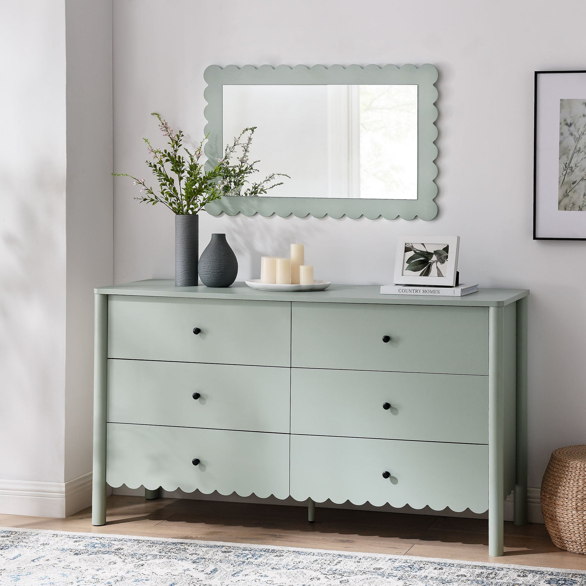 Emmeline Scalloped 6-Drawer Dresser - Best Buy Furniture