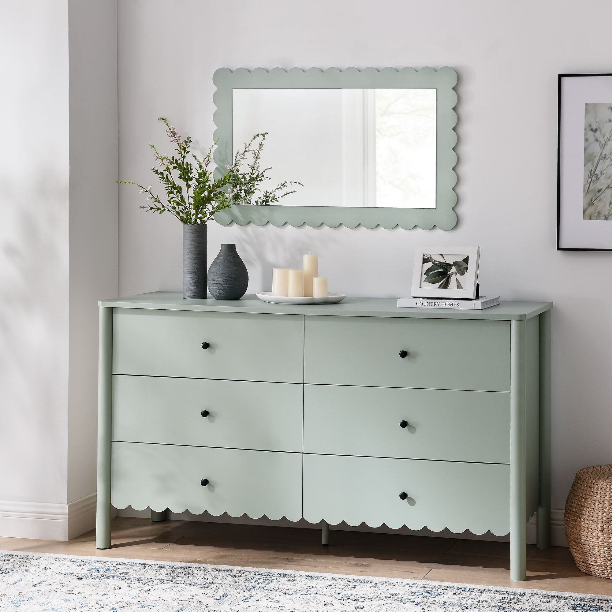 Emmeline Scalloped 6-Drawer Dresser - Best Buy Furniture