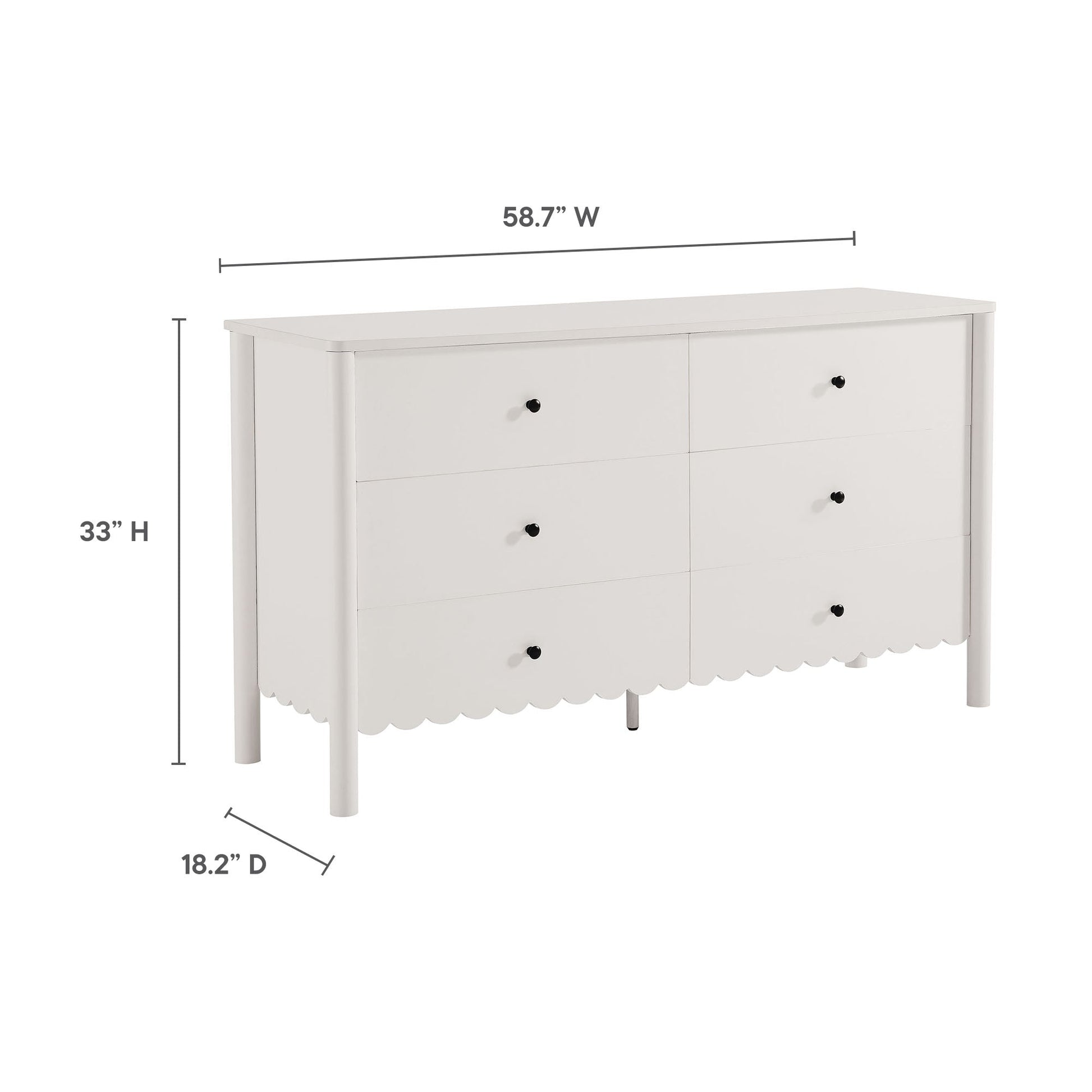 Emmeline Scalloped 6-Drawer Dresser - Best Buy Furniture