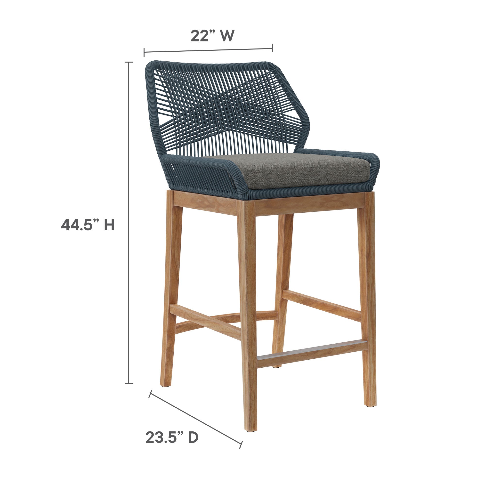 Wellspring 3-Piece Outdoor Patio Teak Wood Bar Set by Modway - Best Buy Furniture