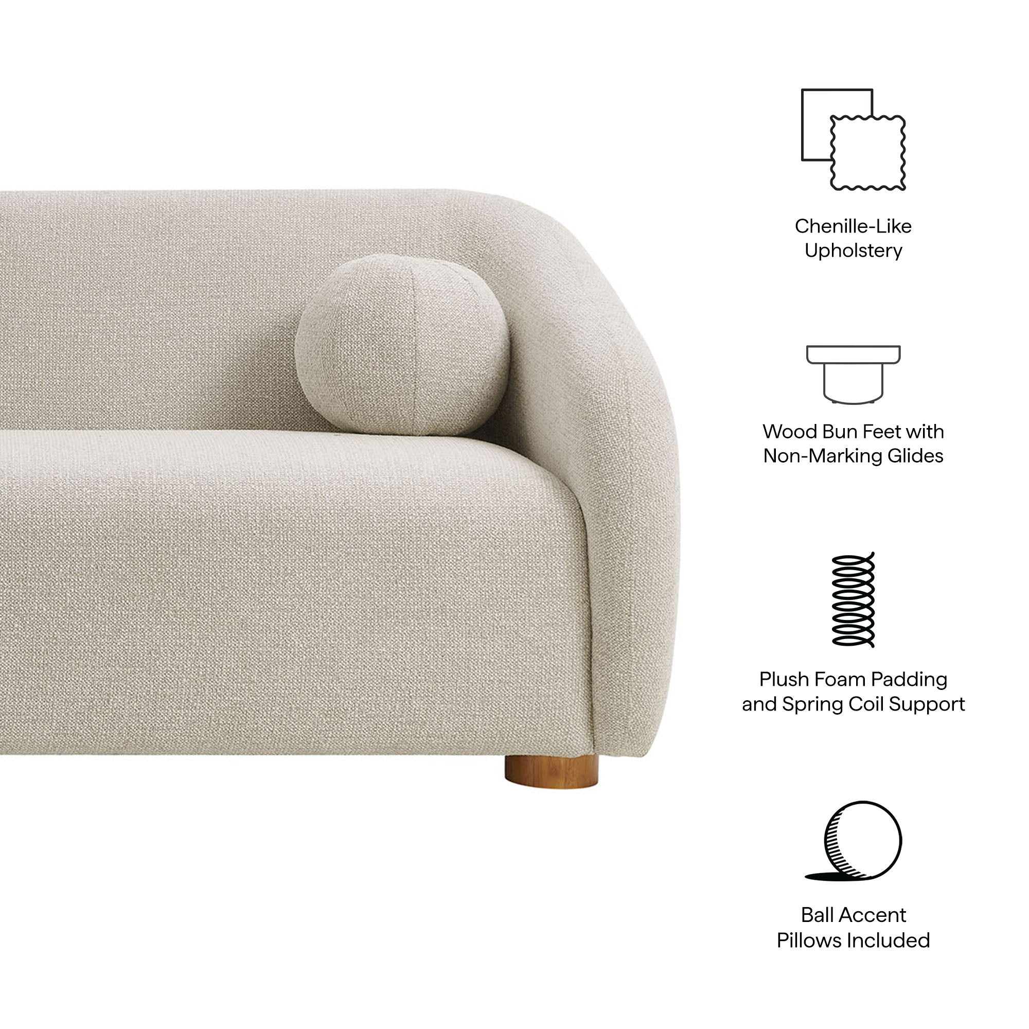 Holland 85" Chenille Fabric Sofa by Modway - Best Buy Furniture