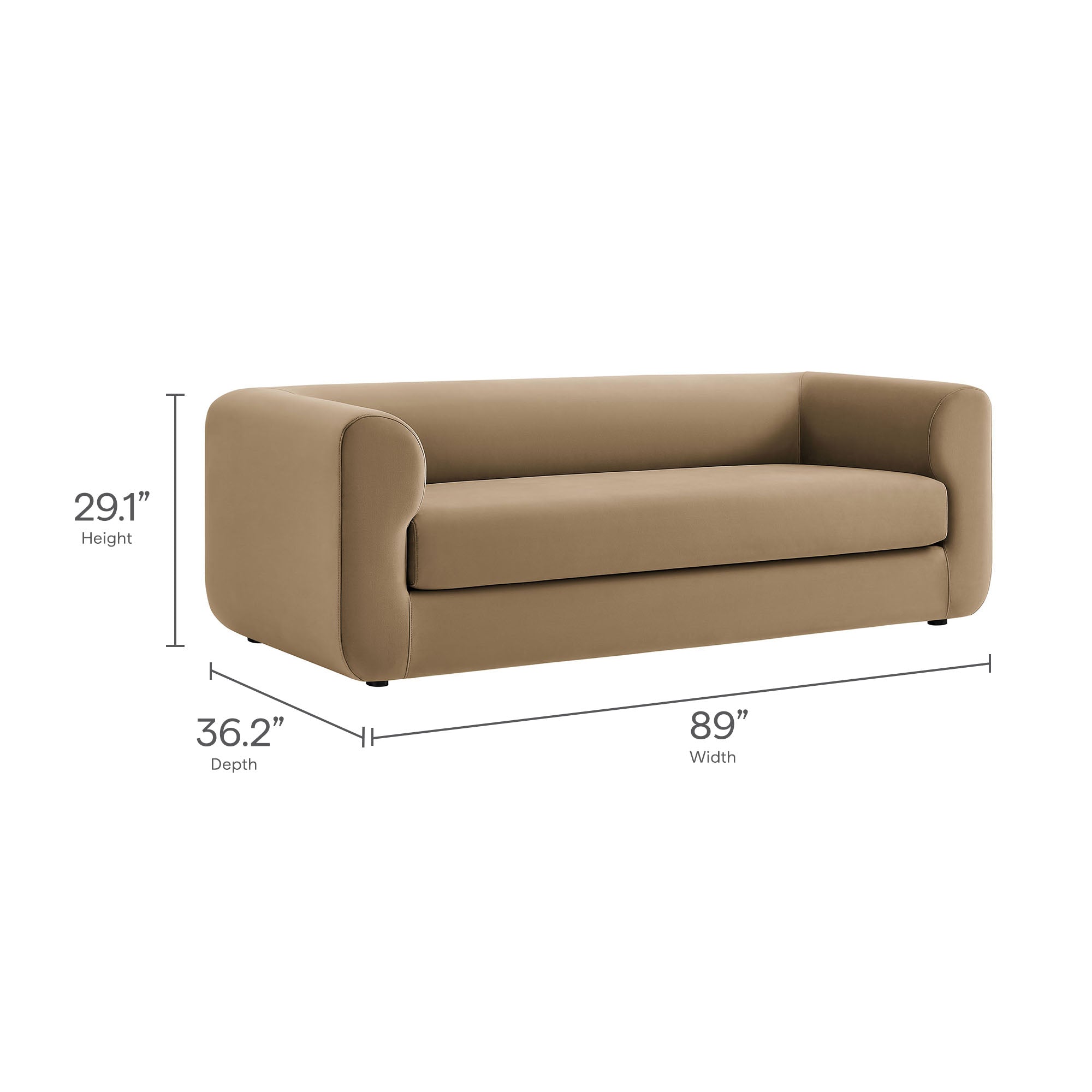 Leif 89" Performance Velvet Upholstered Sofa by Modway - Best Buy Furniture