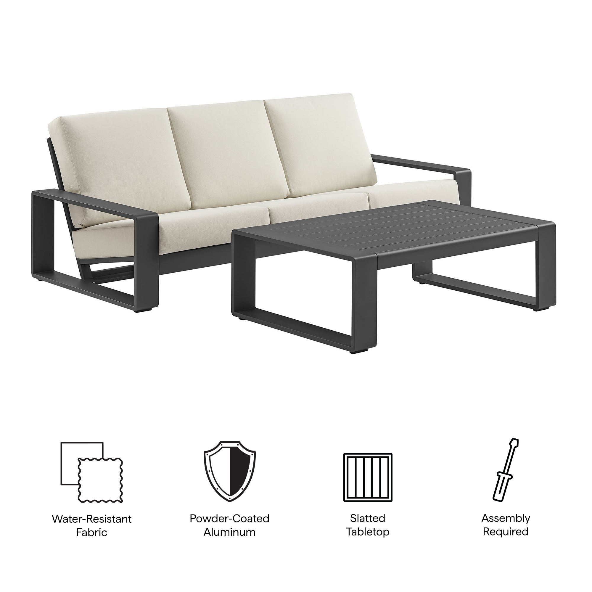 Lirienne 2-Piece Outdoor Patio Aluminum Furniture Set by Modway - Best Buy Furniture